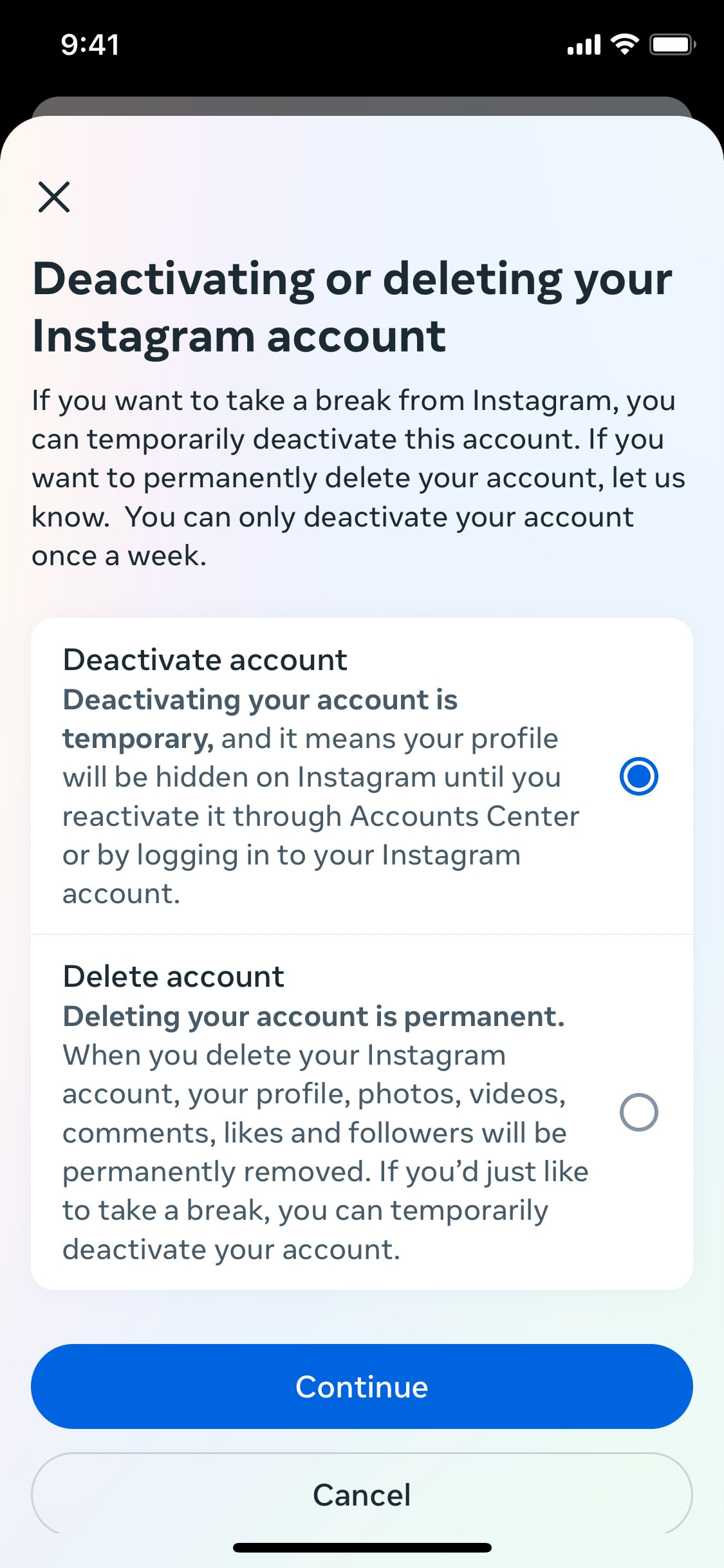 Instagram iOS screen 809