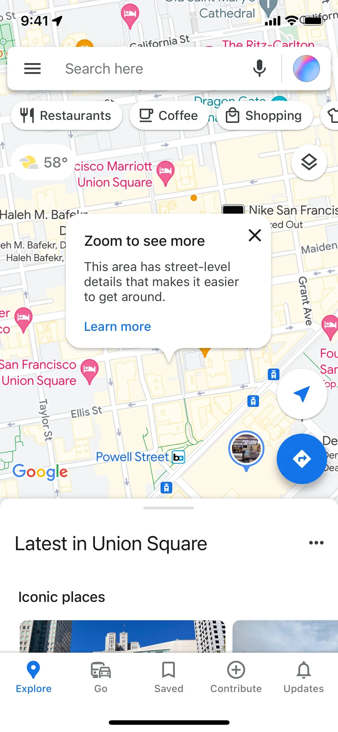 Google Maps iOS screen 2