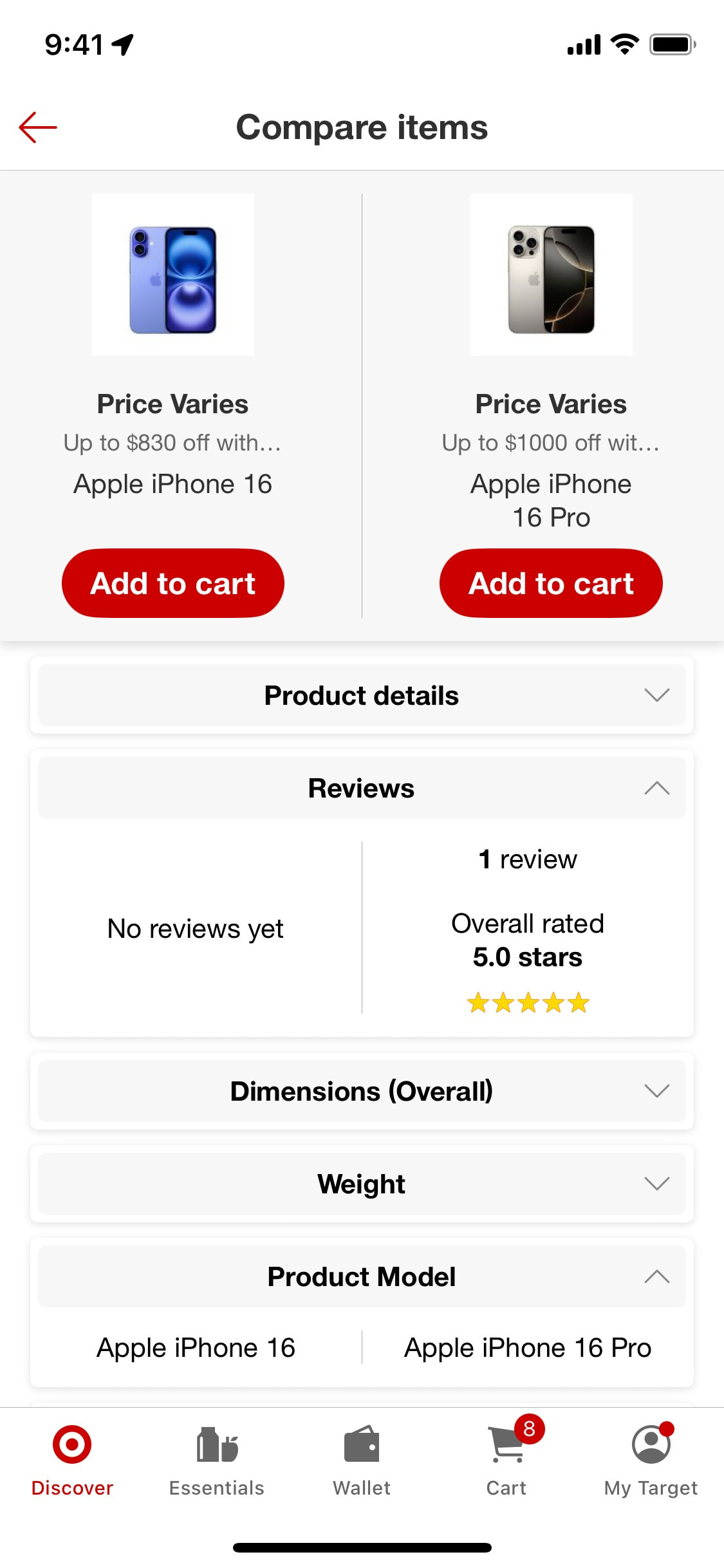 Target iOS screen 609