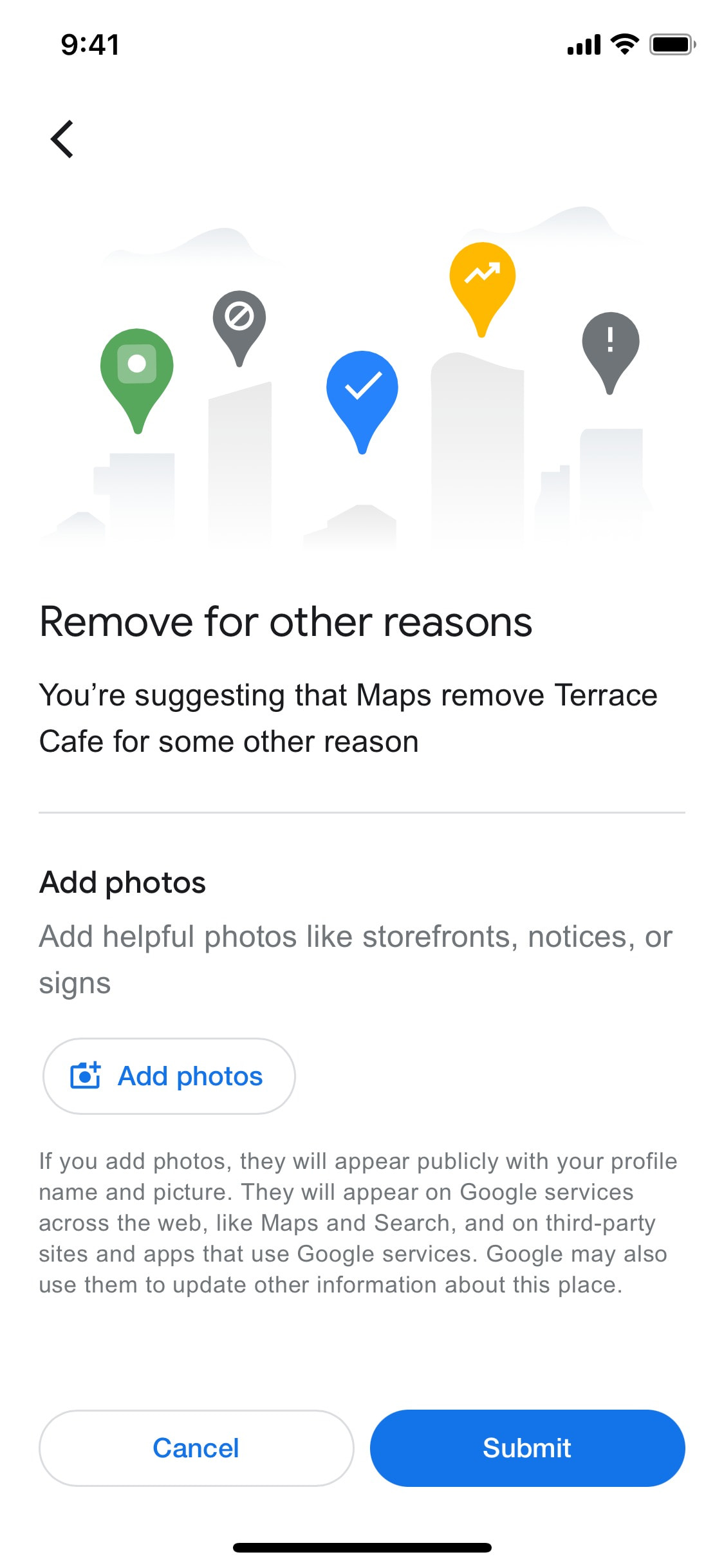 Google Maps iOS screen 689