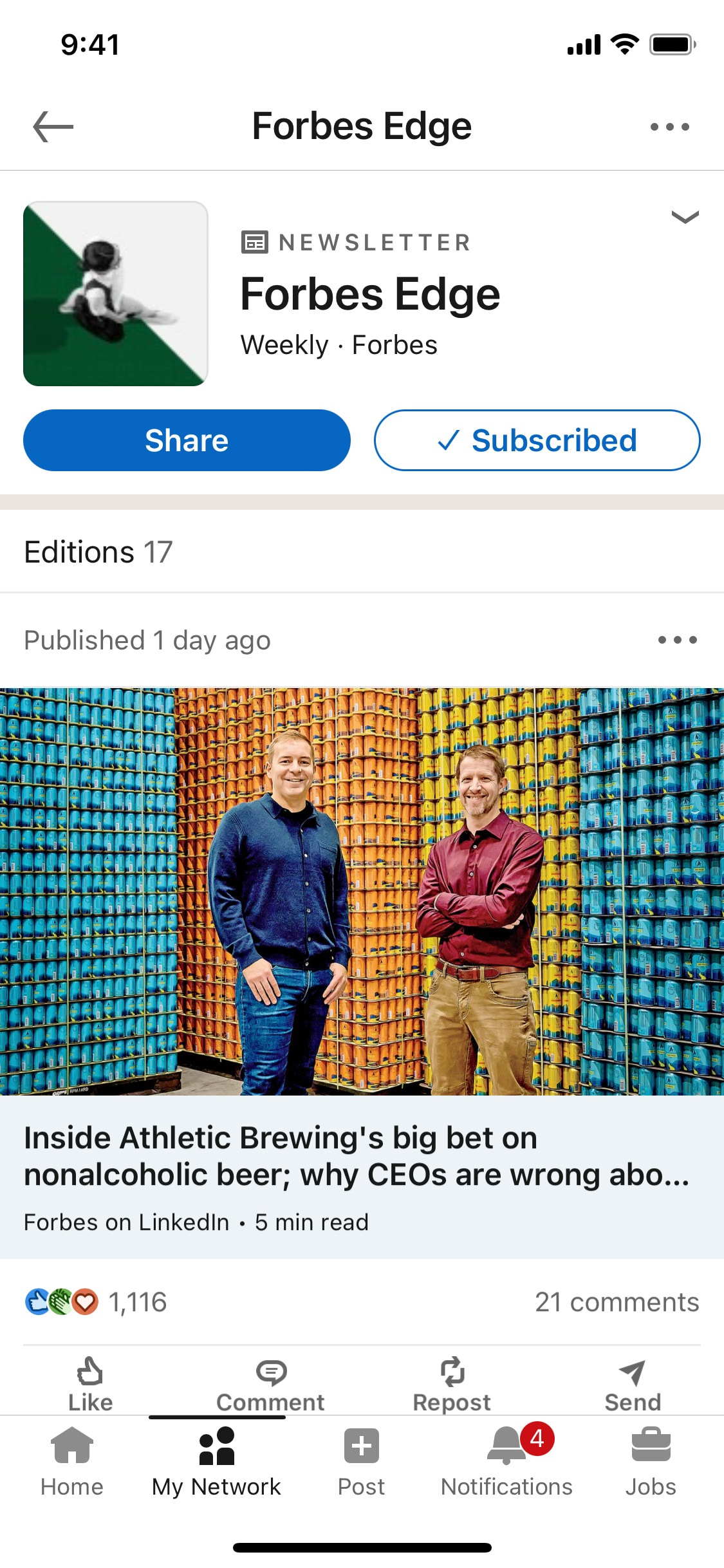 LinkedIn iOS screen 277