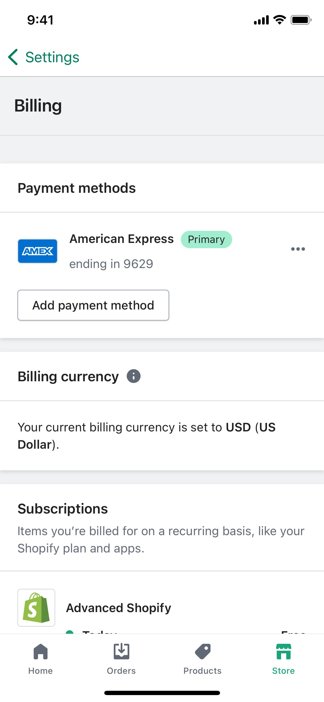Shopify iOS screen 180