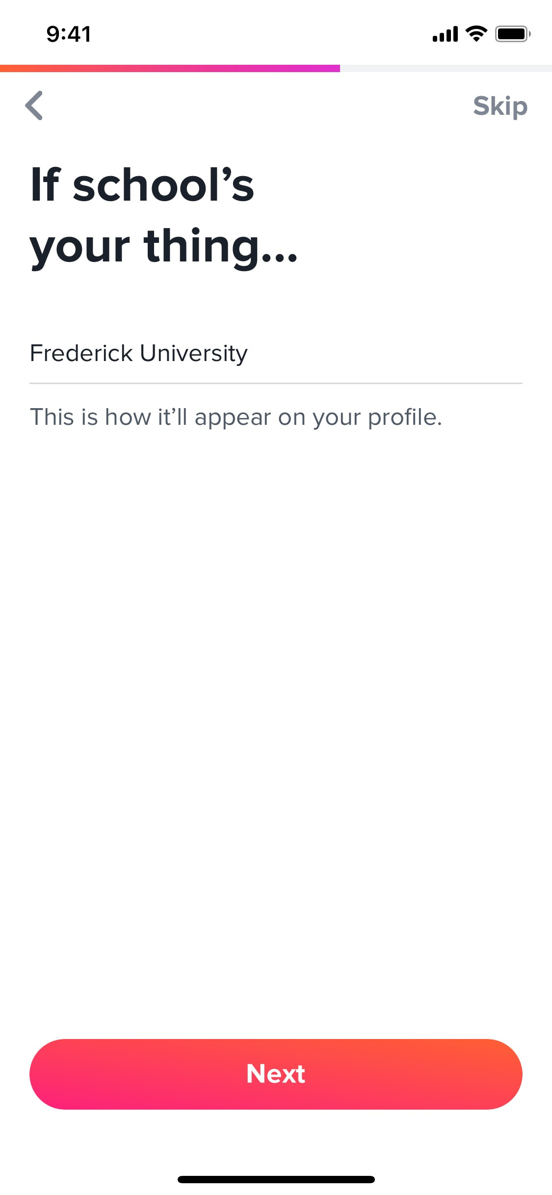 Tinder iOS screen 481
