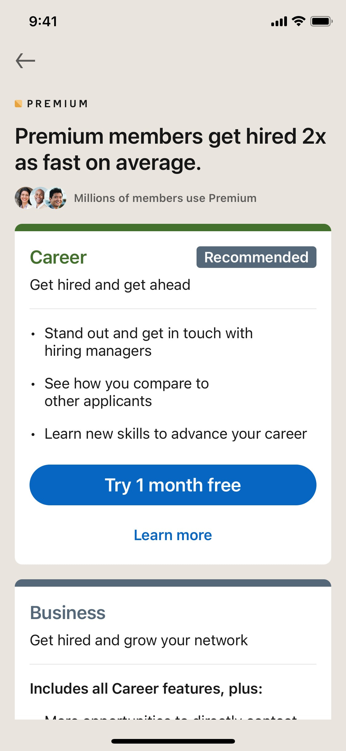 LinkedIn iOS screen 286