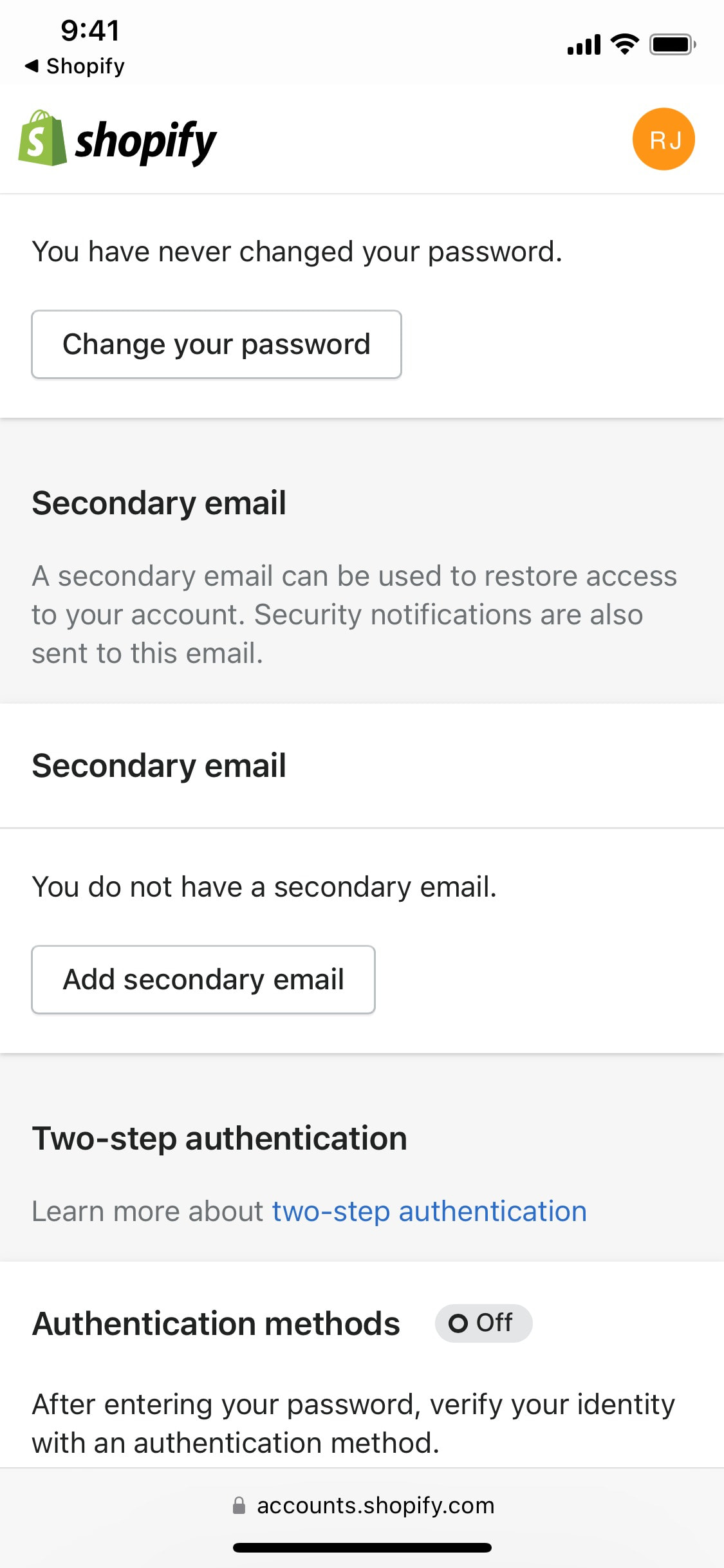 Shopify iOS screen 299