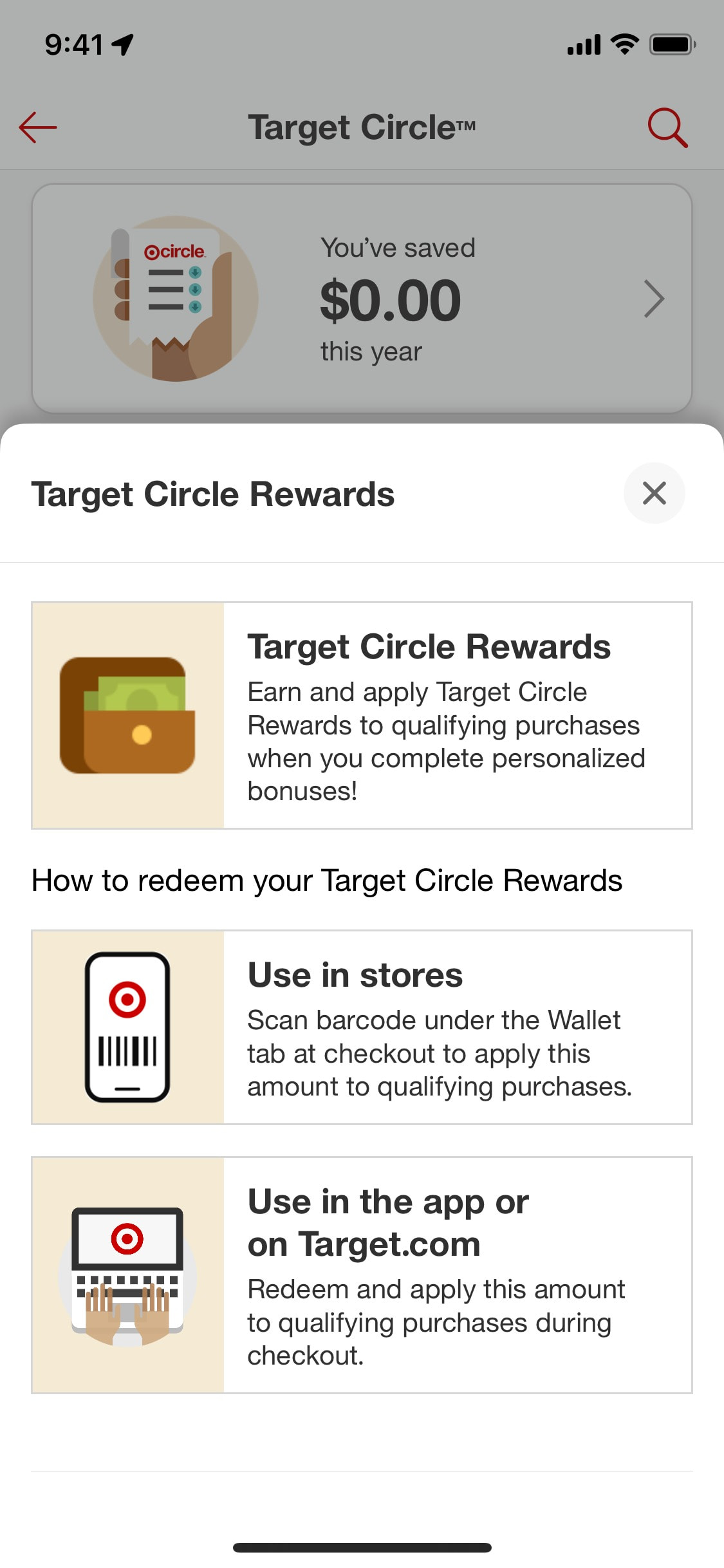 Target iOS screen 604