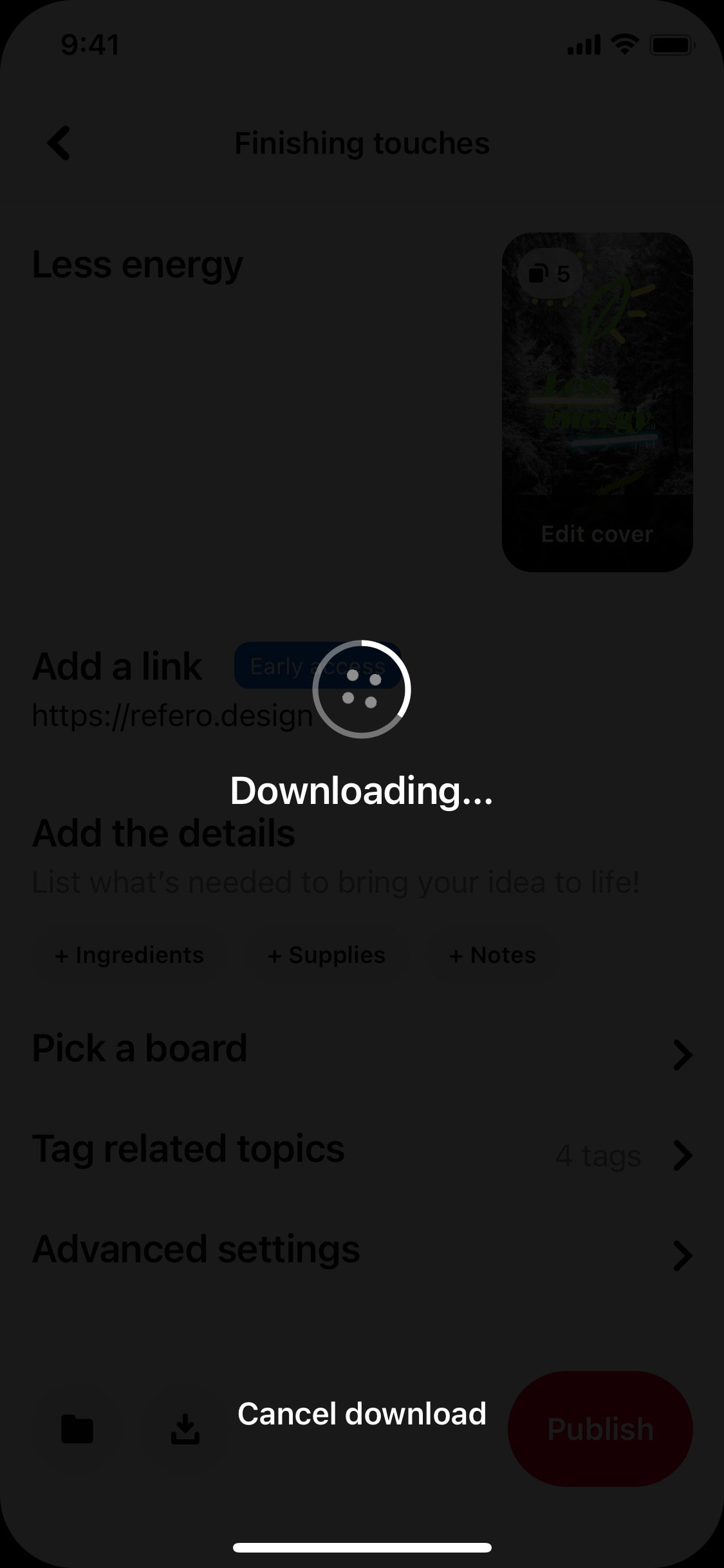 Pinterest iOS screen 179