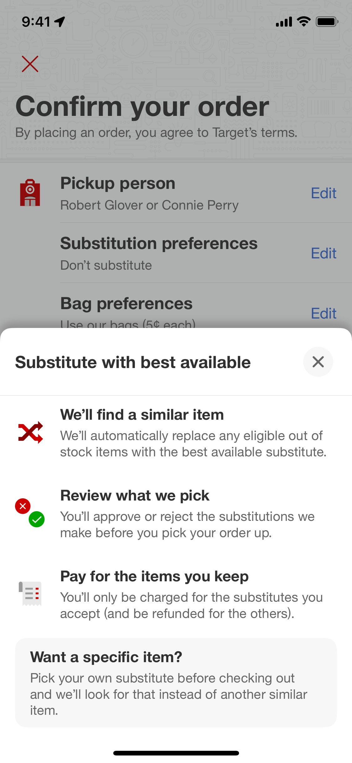 Target iOS screen 484