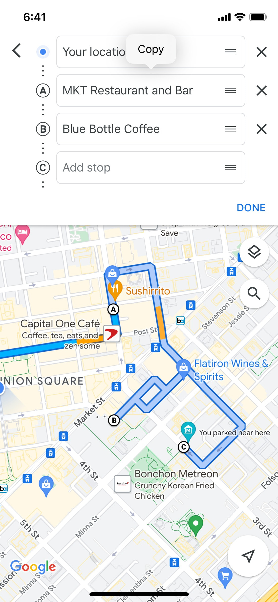 Google Maps iOS screen 50