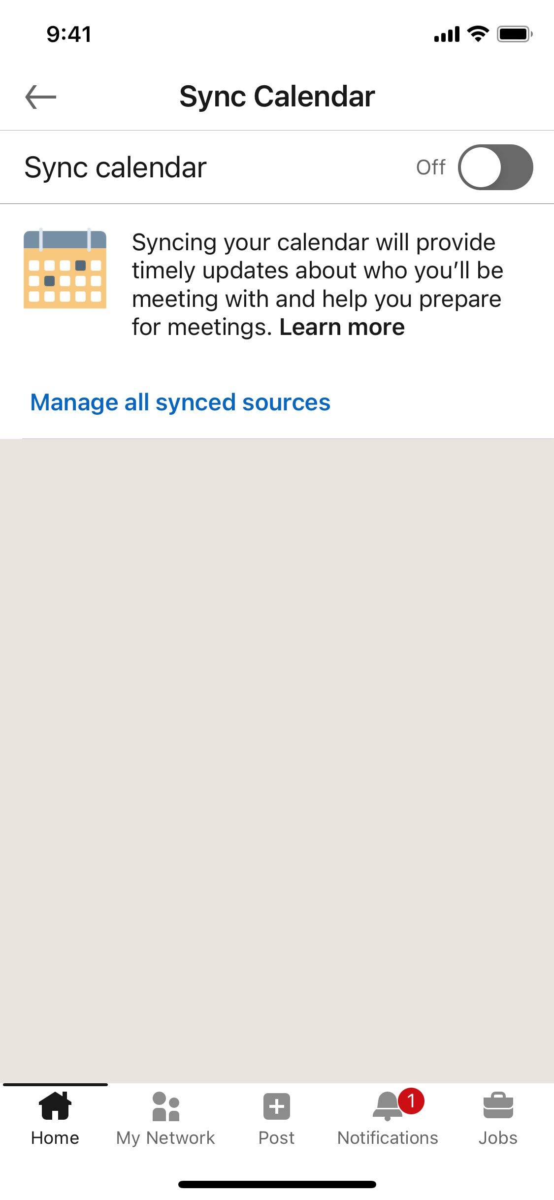 LinkedIn iOS screen 405