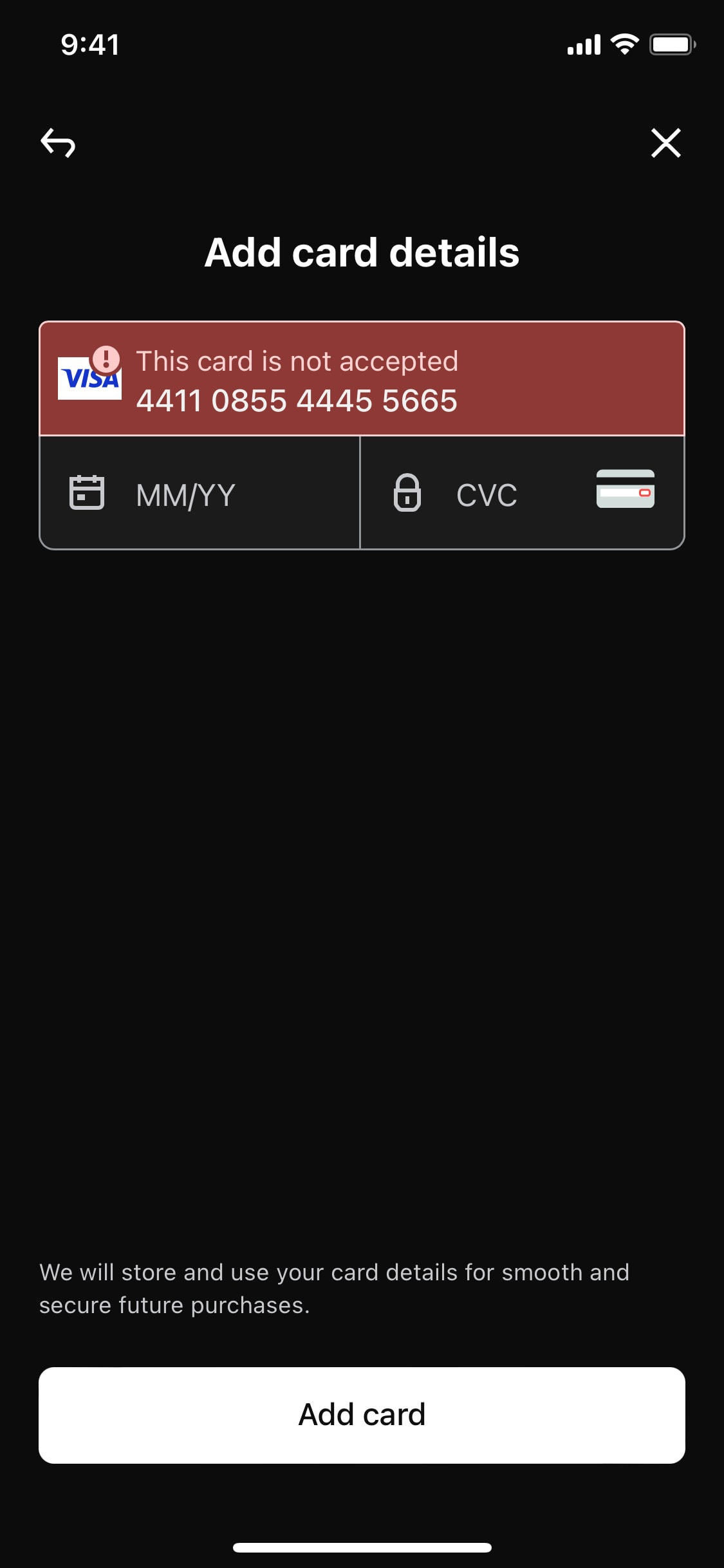 Klarna iOS screen 580