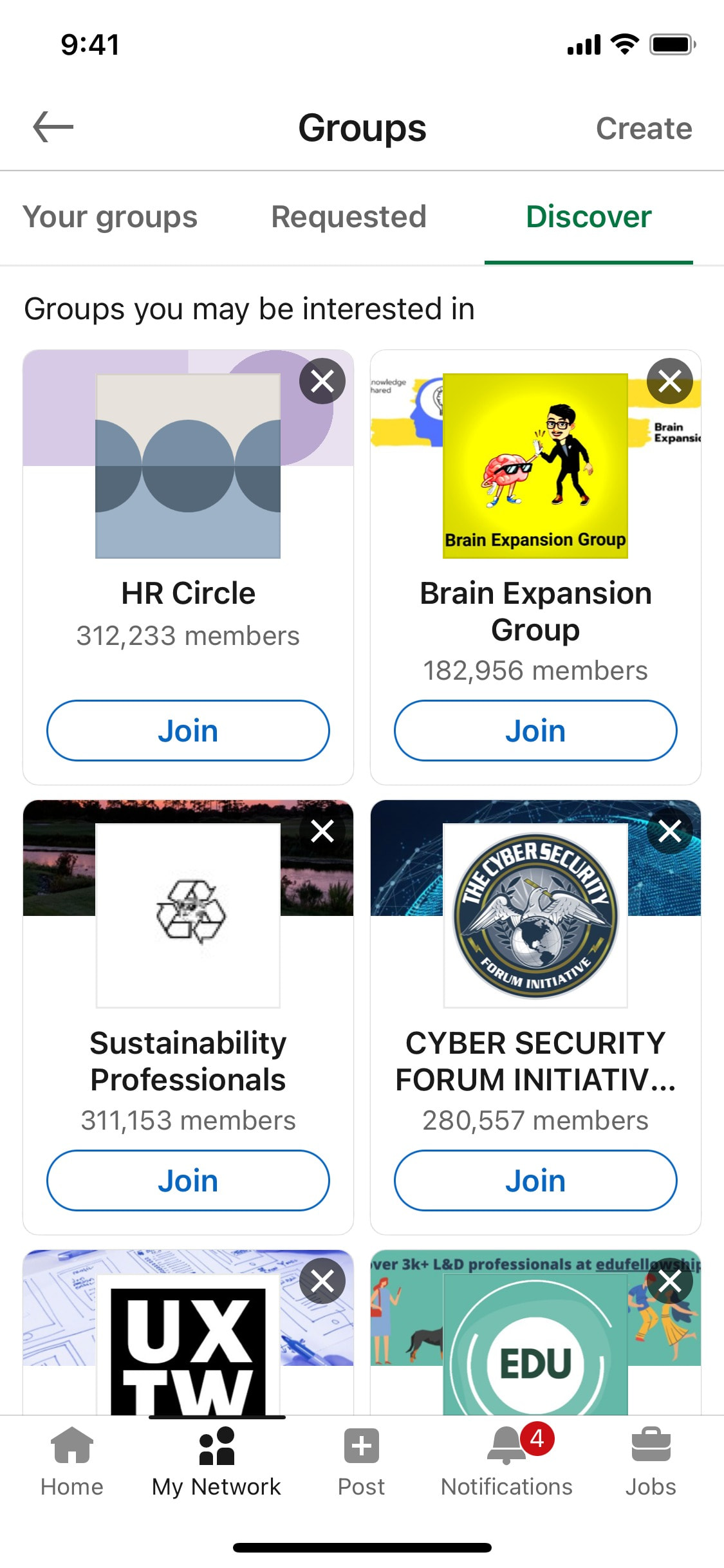 LinkedIn iOS screen 184