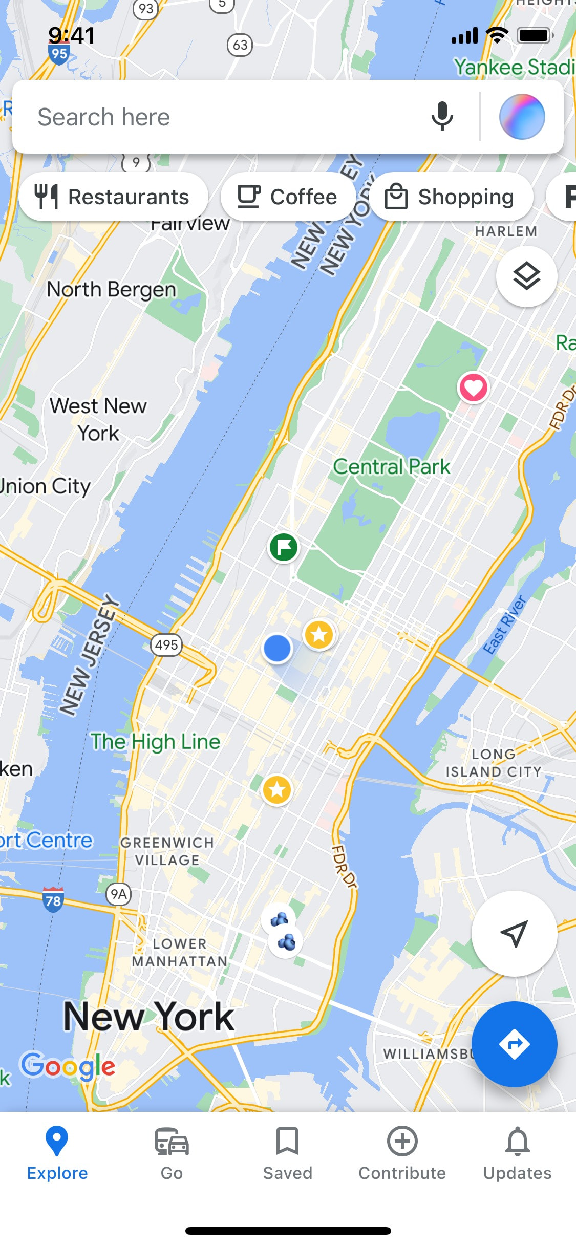 Google Maps iOS screen 453