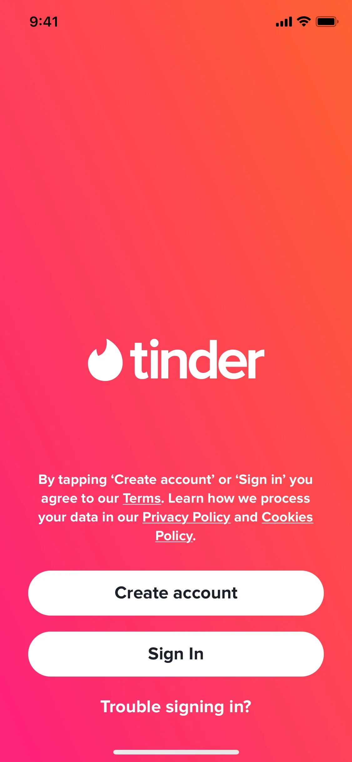Tinder iOS screen 2