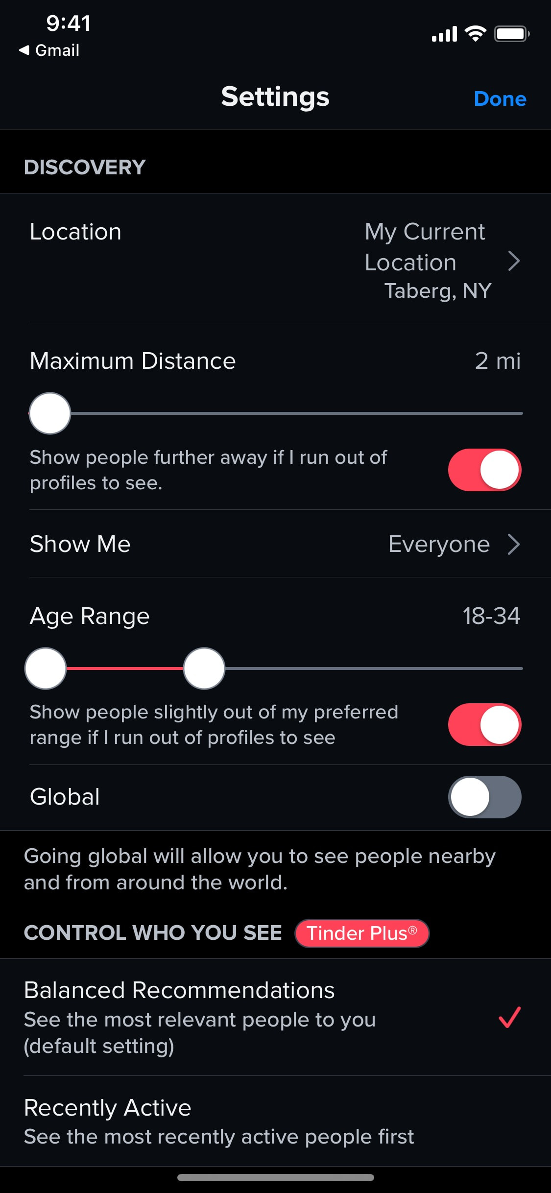Tinder iOS screen 220