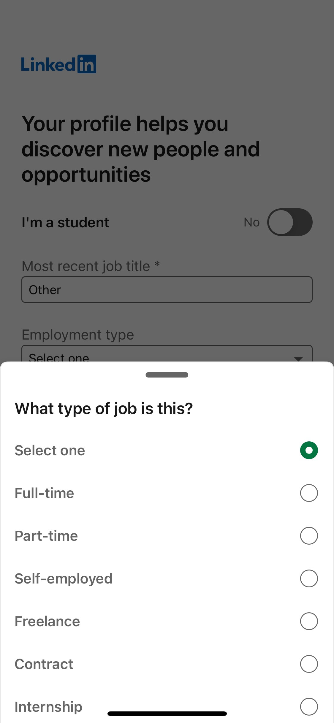 LinkedIn iOS screen 452