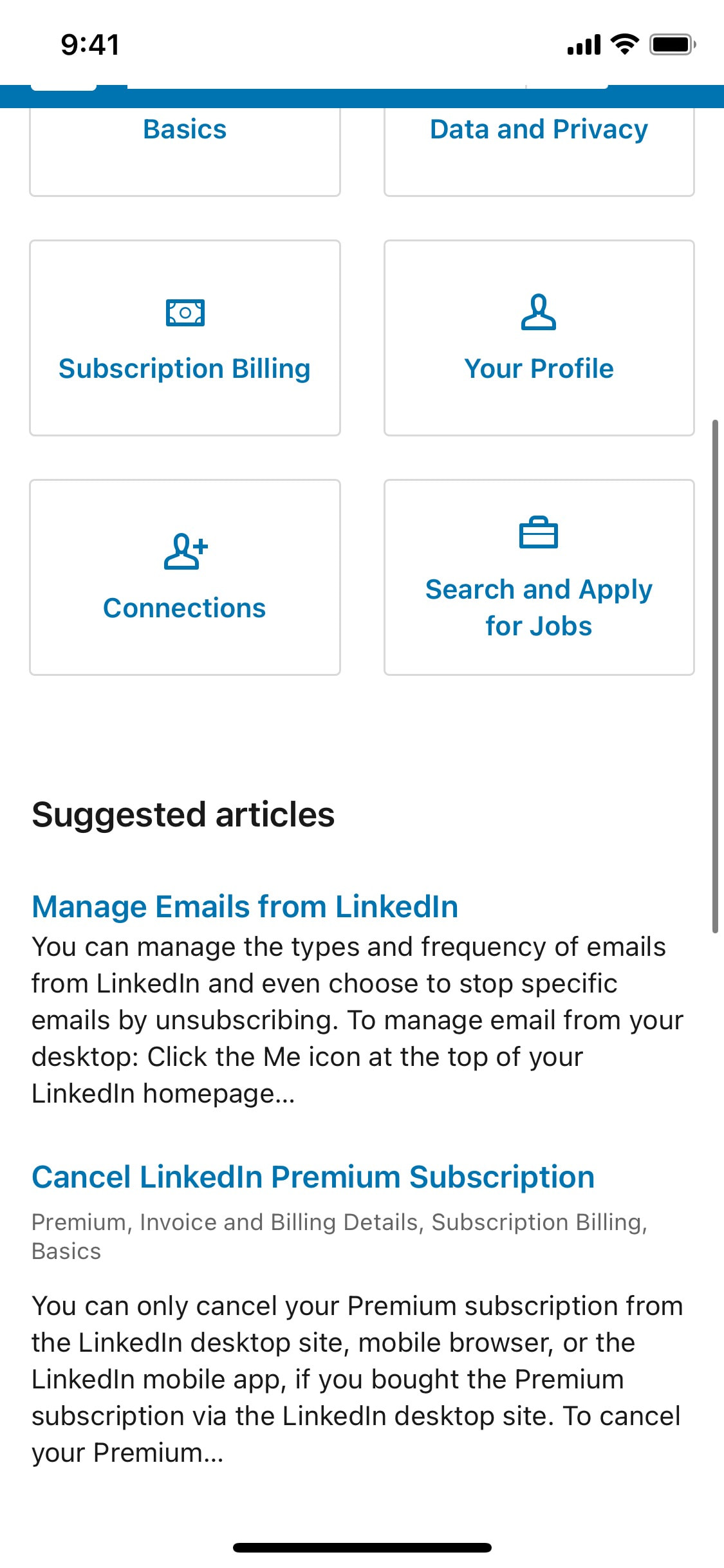 LinkedIn iOS screen 192