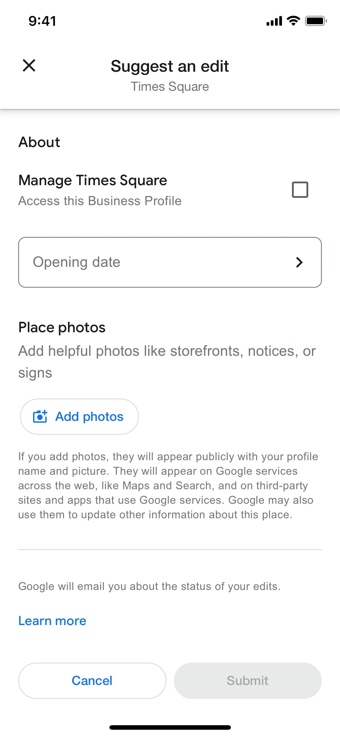 Google Maps iOS screen 599