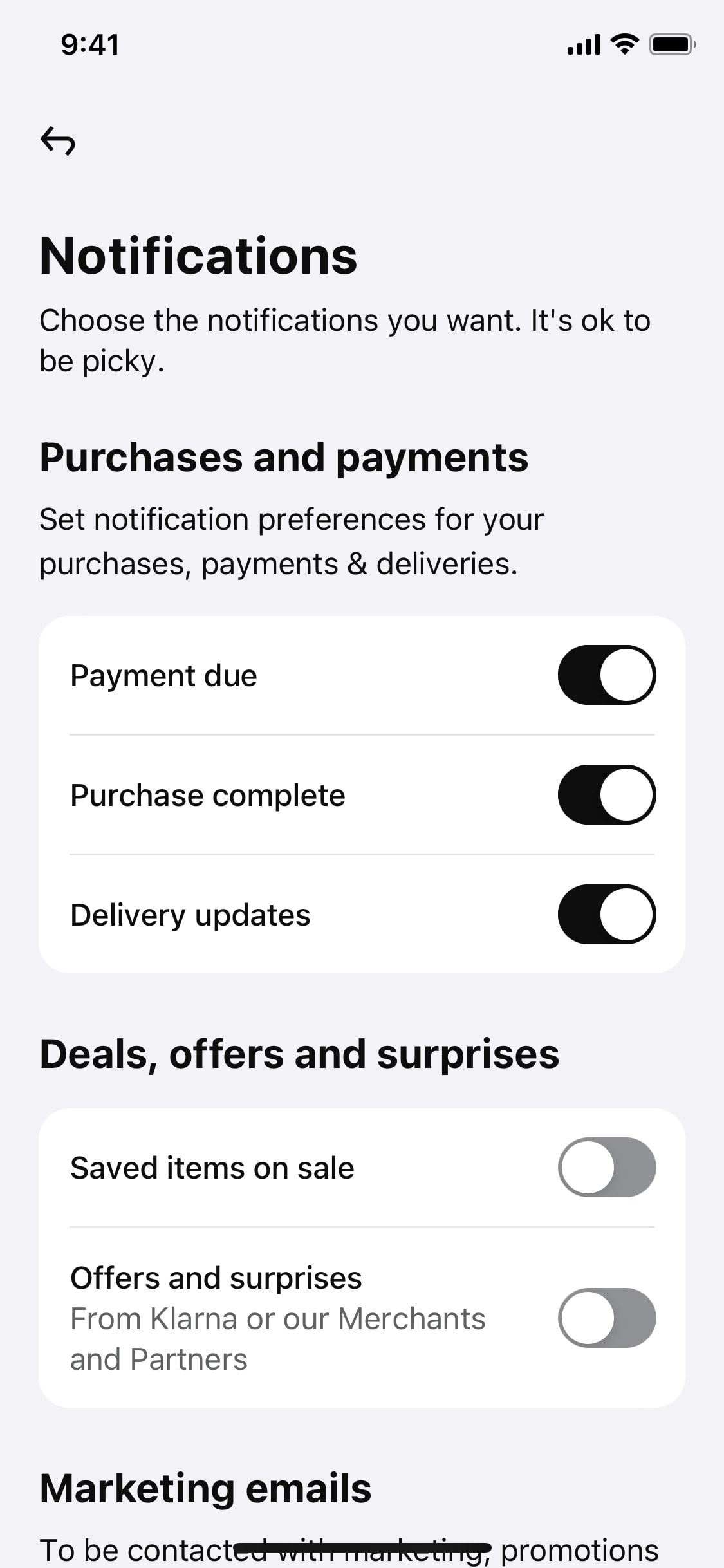 Klarna iOS screen 99