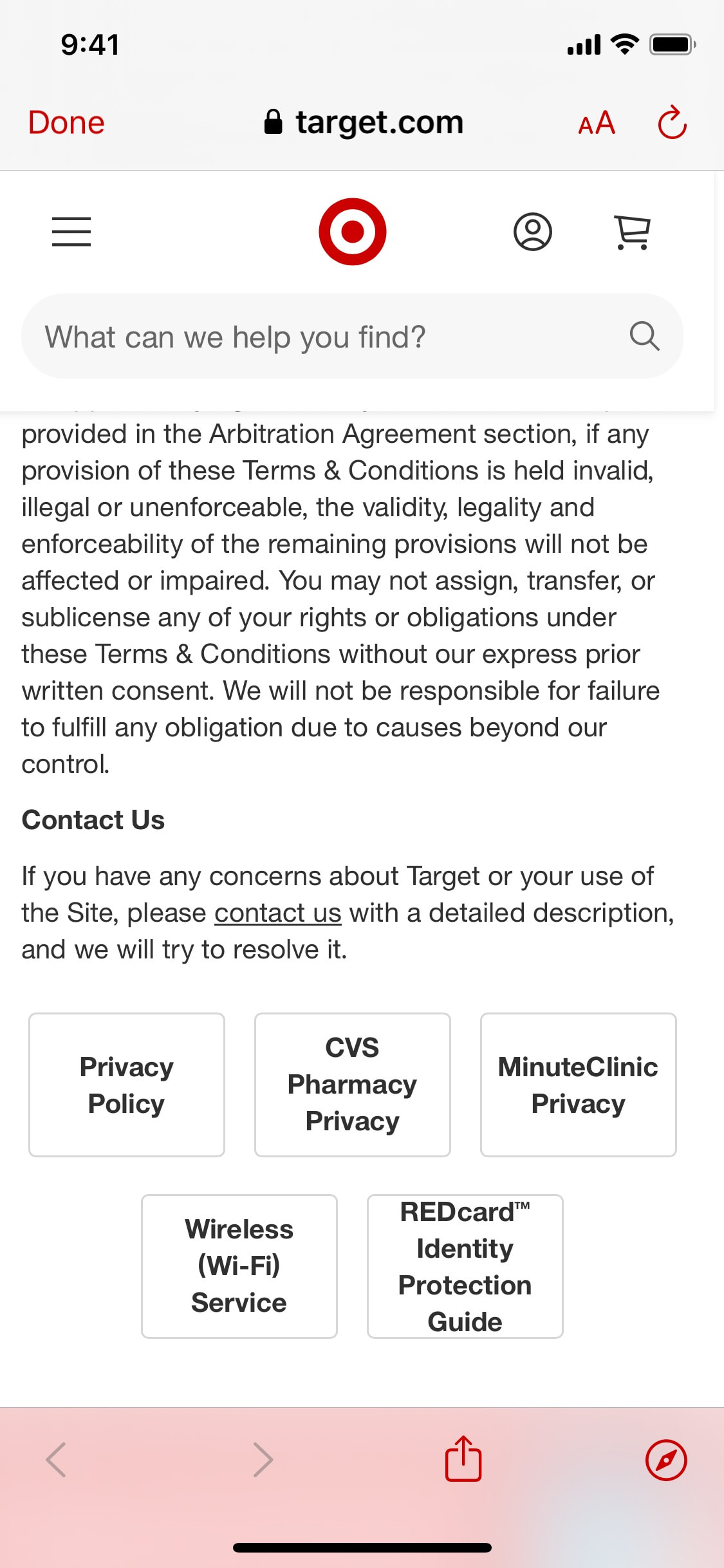 Target iOS screen 440
