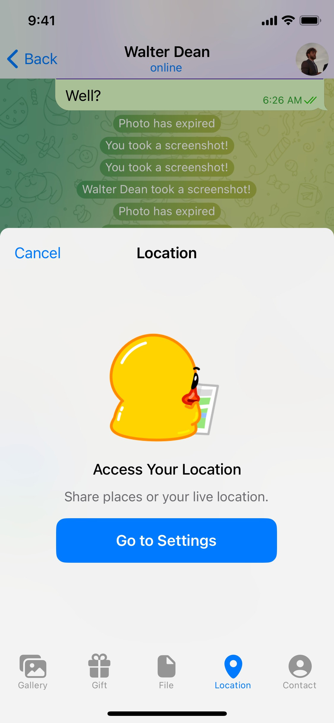 Telegram iOS screen 176