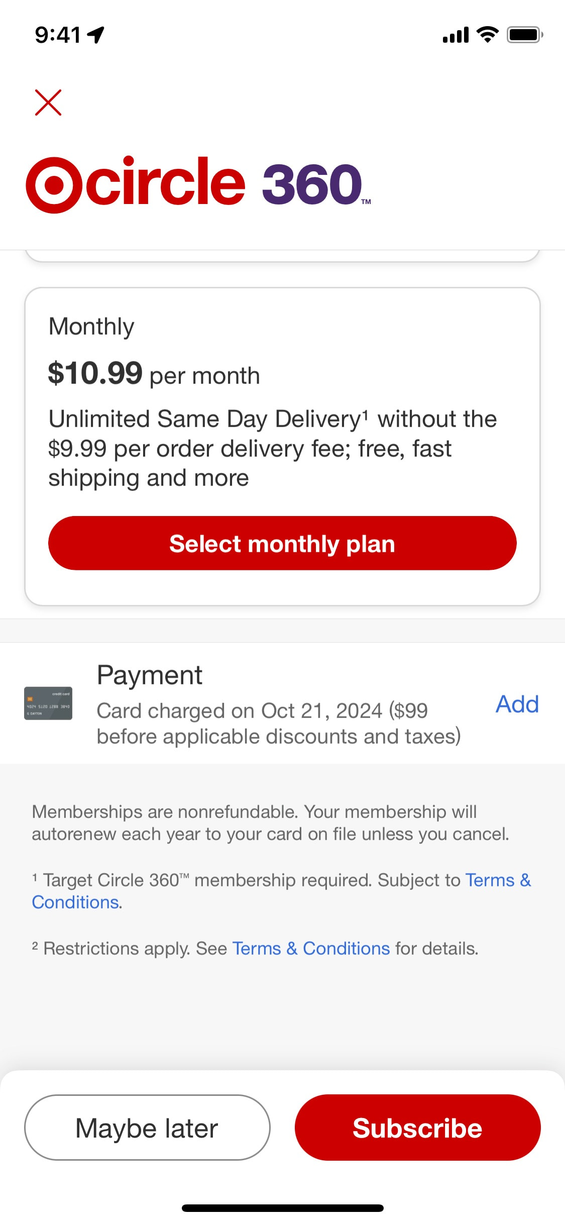 Target iOS screen 138