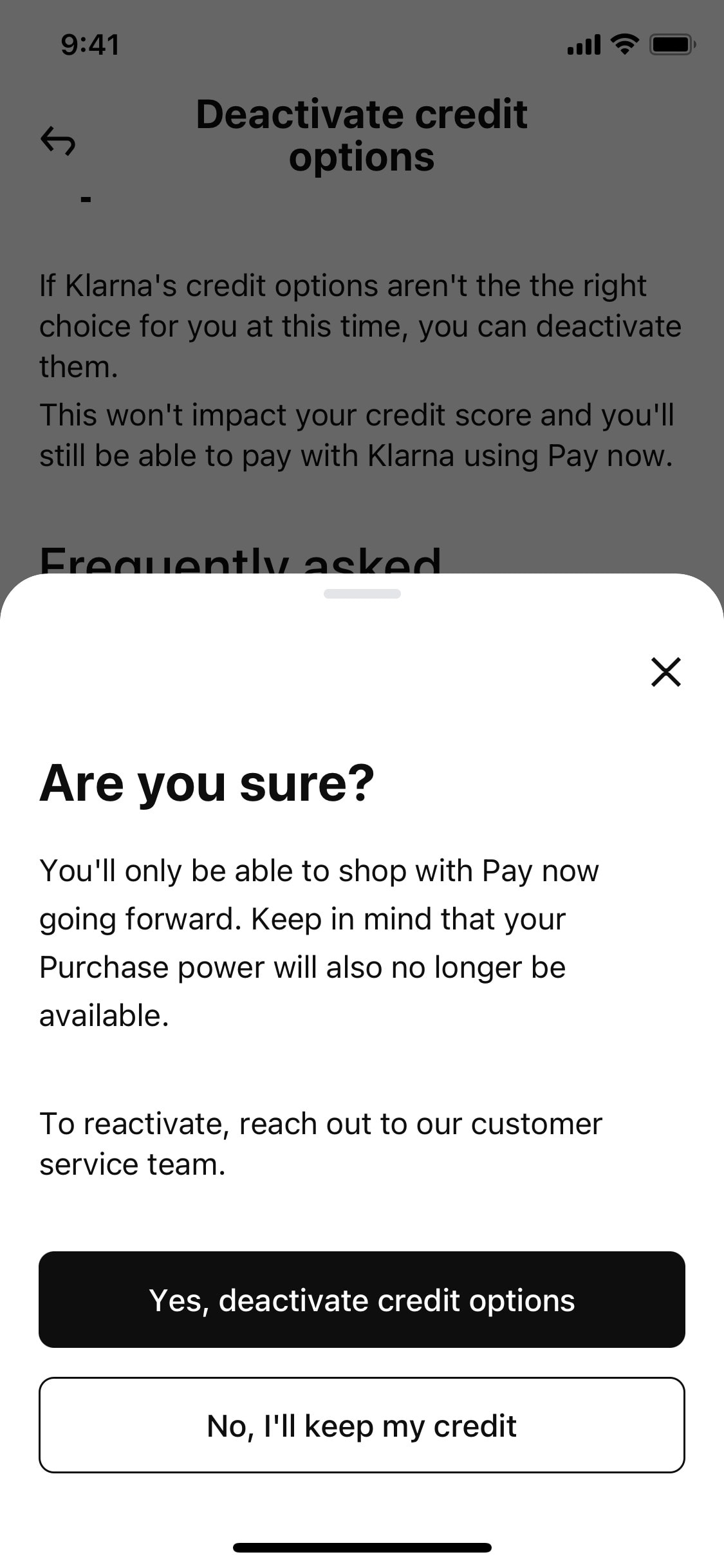Klarna iOS screen 45