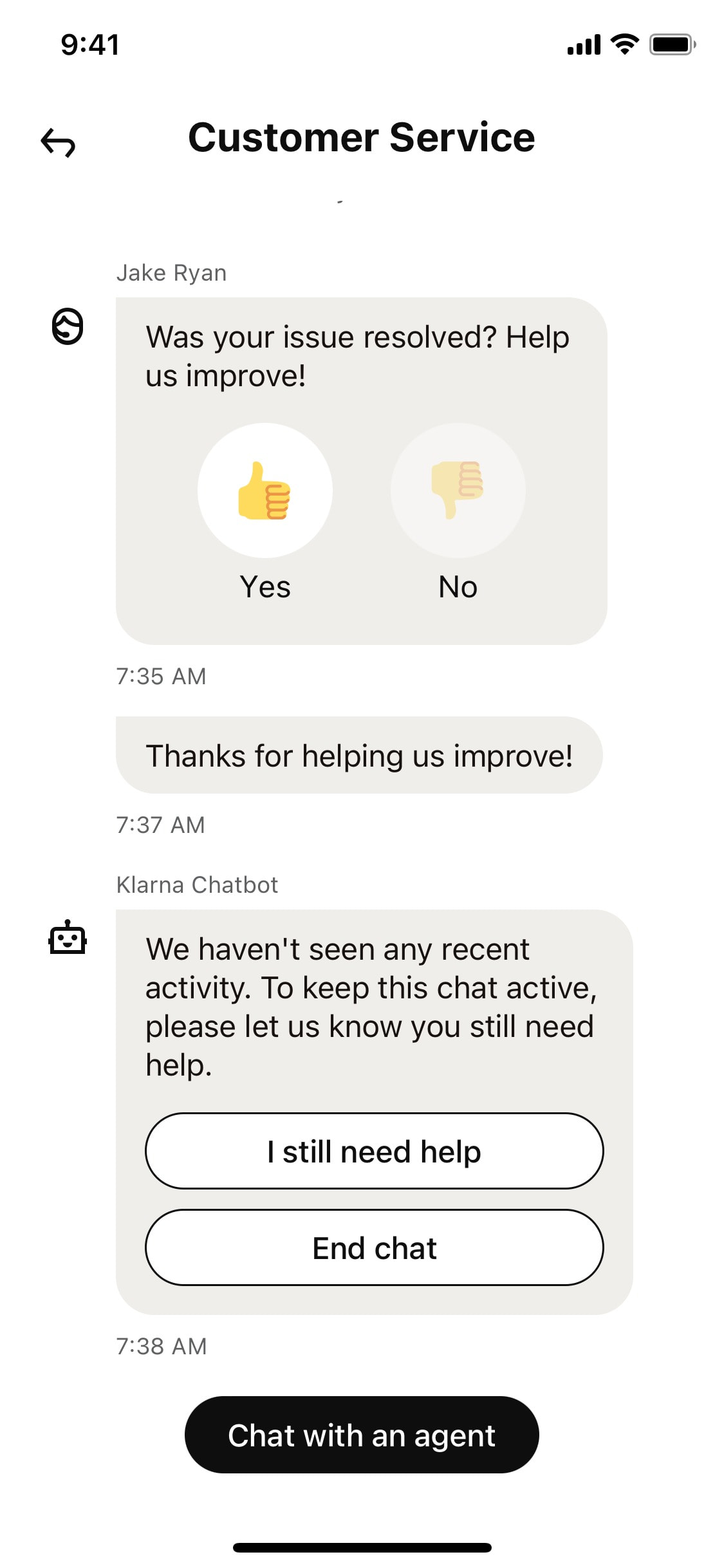 Klarna iOS screen 318