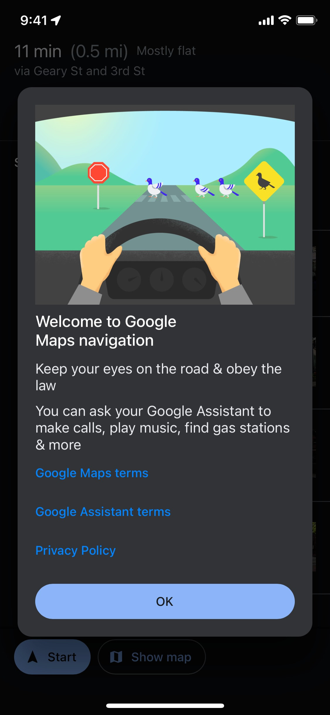 Google Maps iOS screen 588