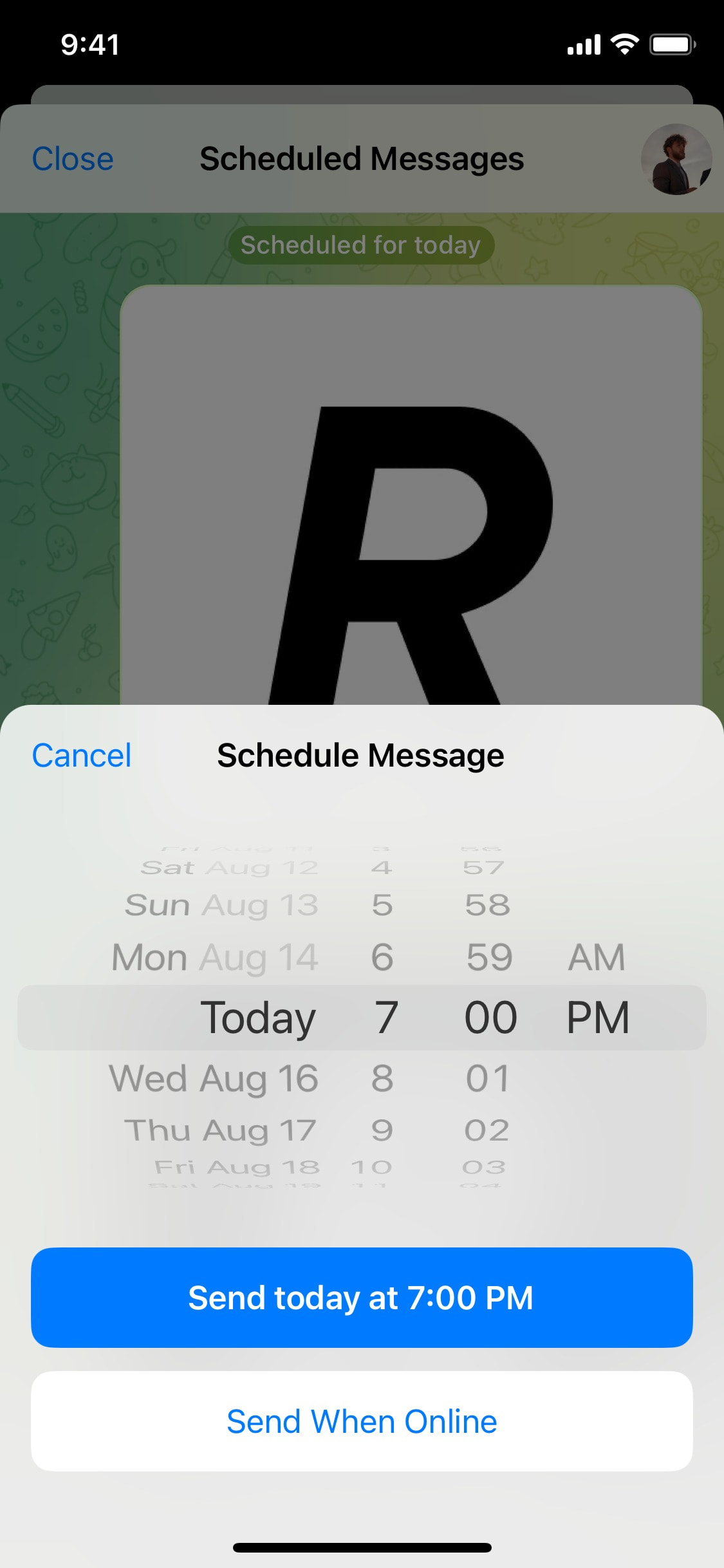 Telegram iOS screen 841
