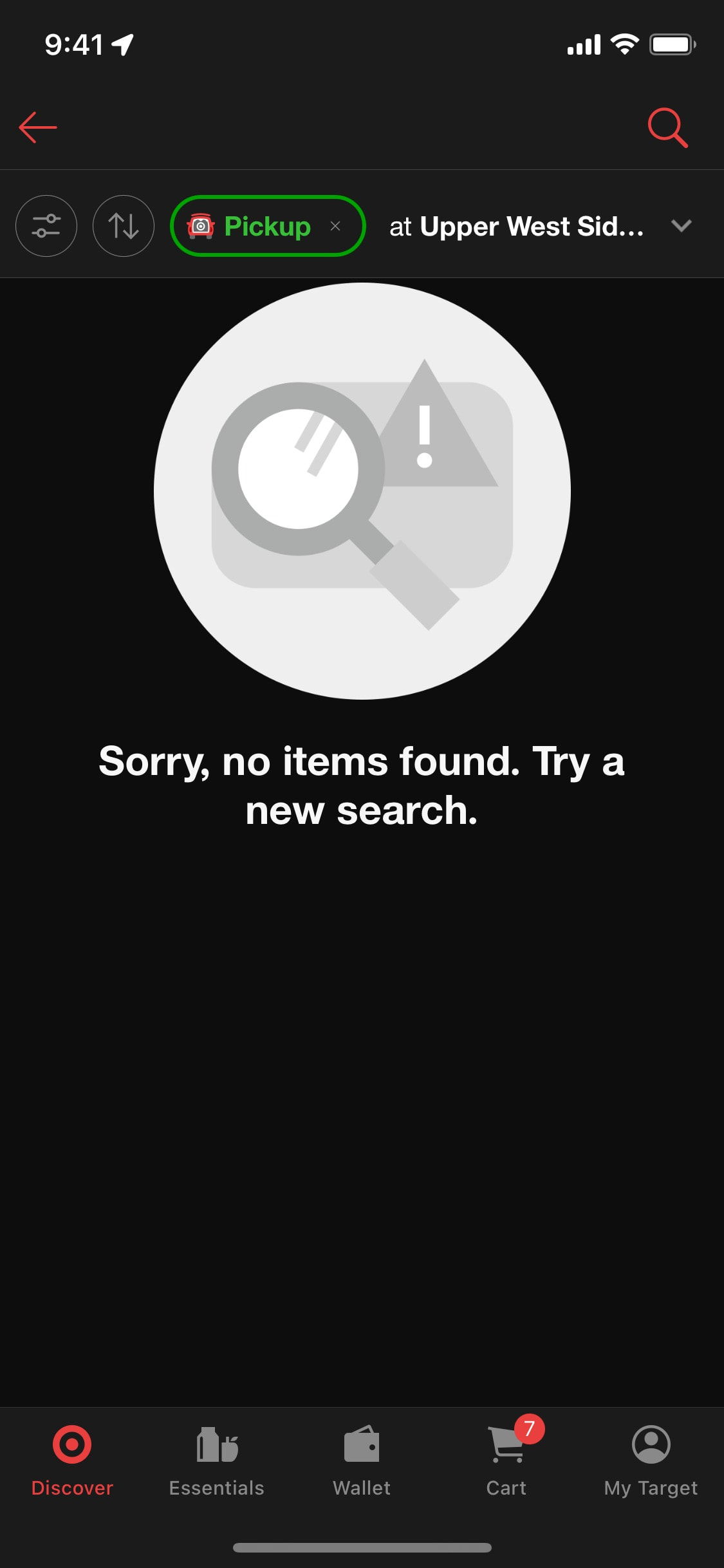 Target iOS screen 316