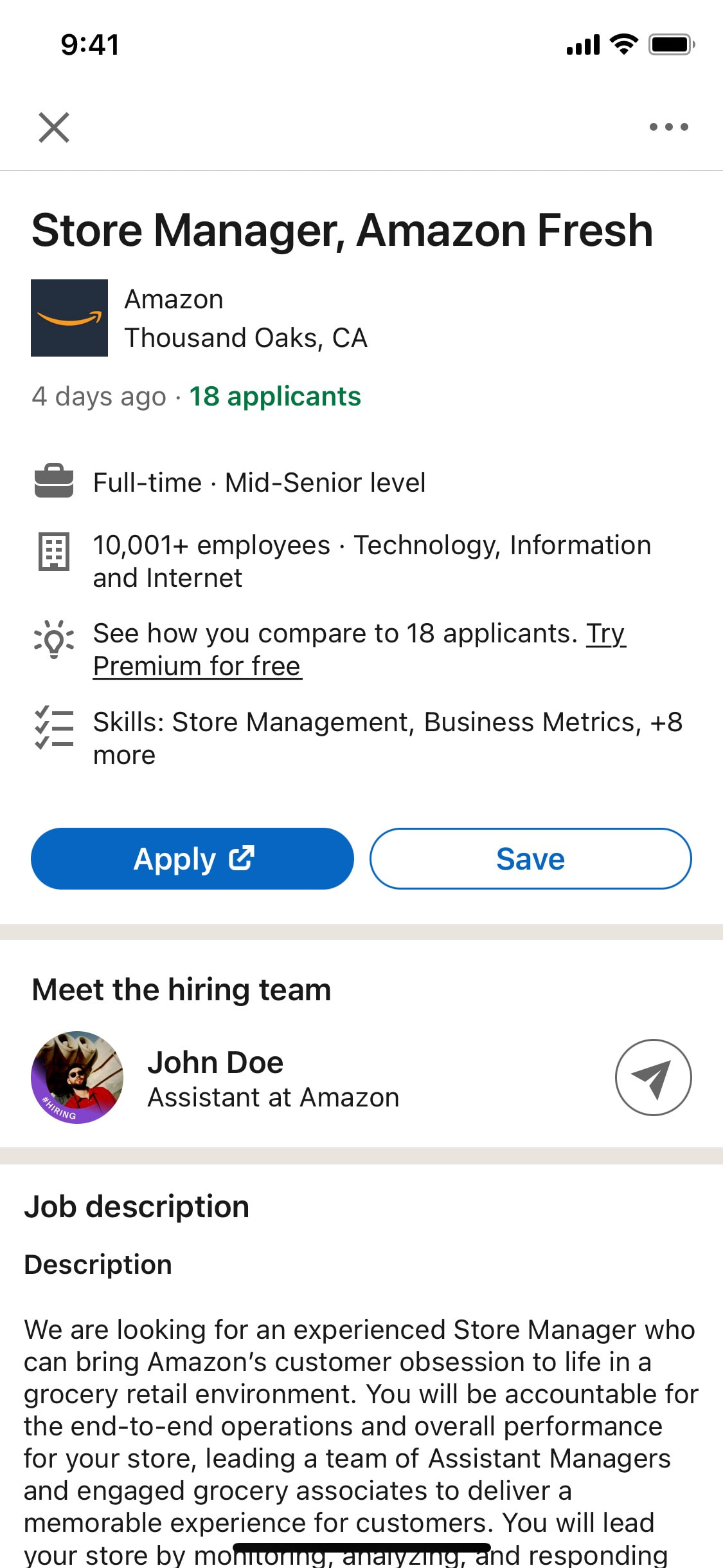 LinkedIn iOS screen 456