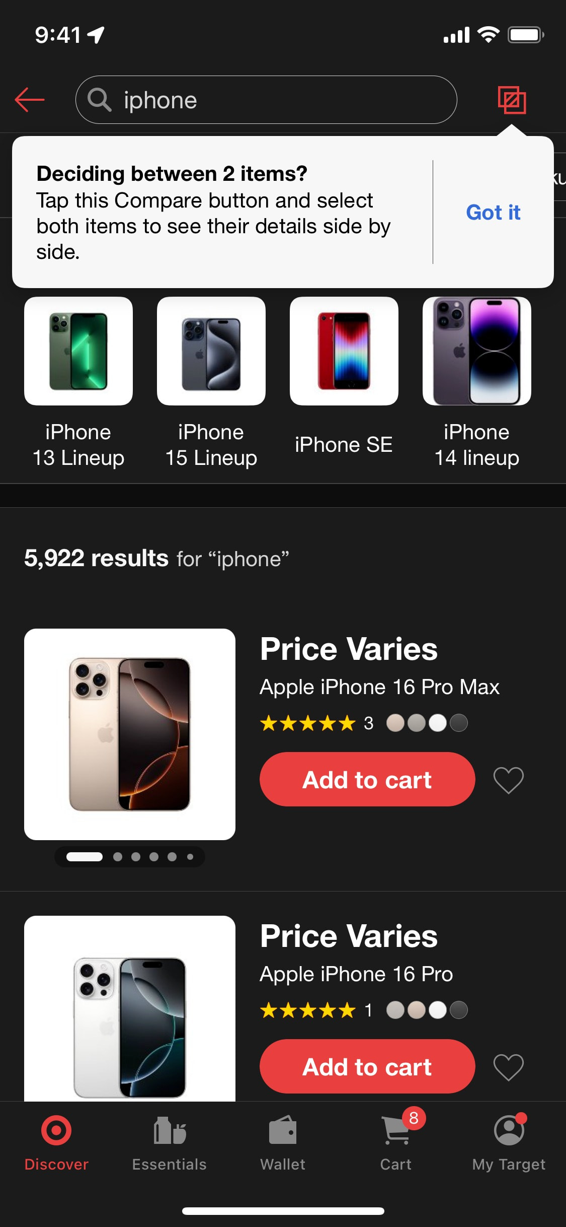 Target iOS screen 353