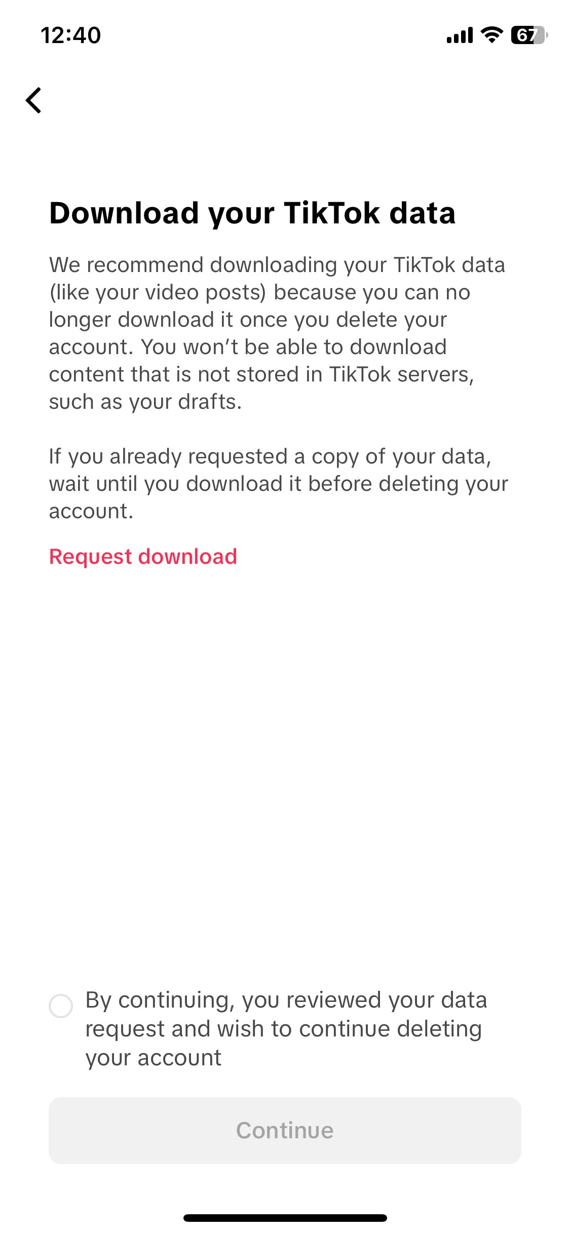 TikTok iOS screen 705
