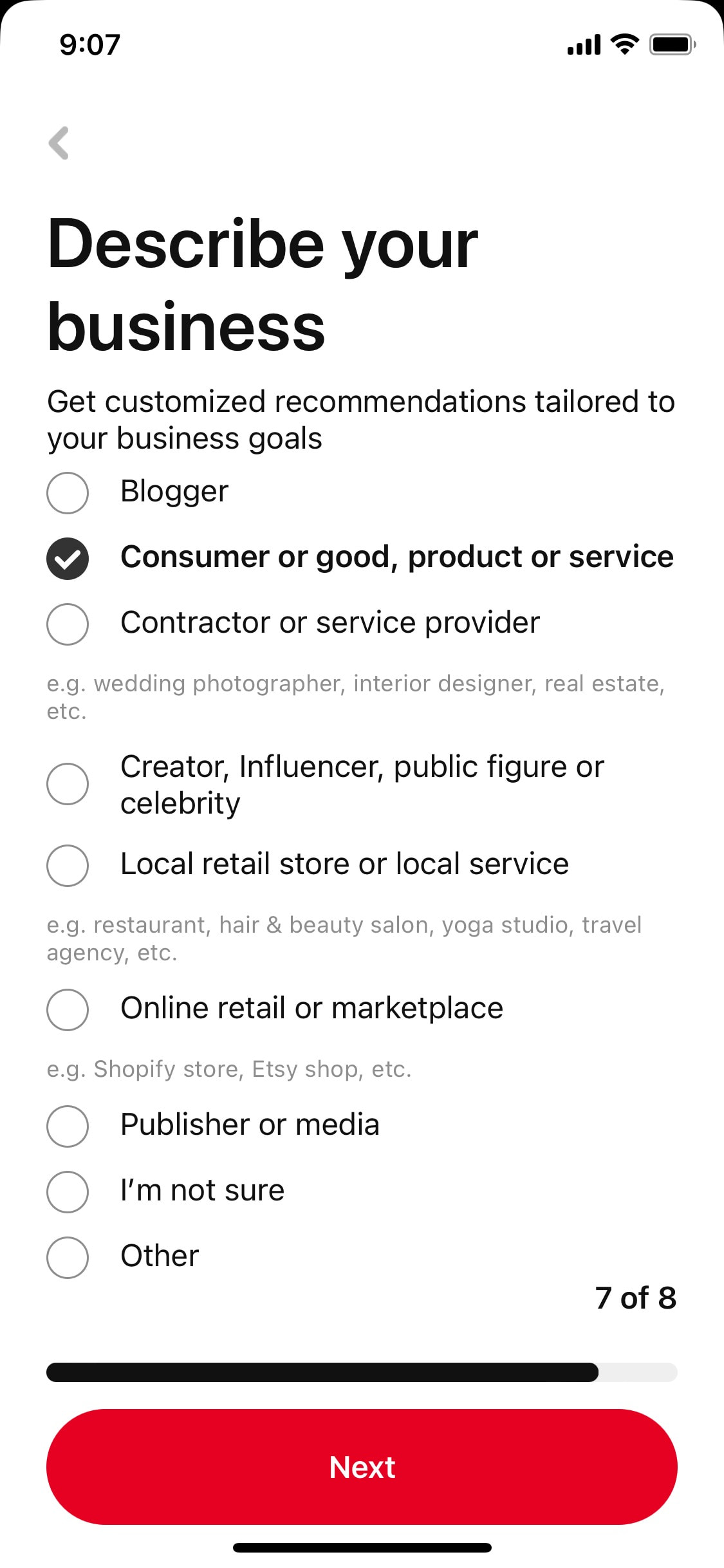 Pinterest iOS screen 413