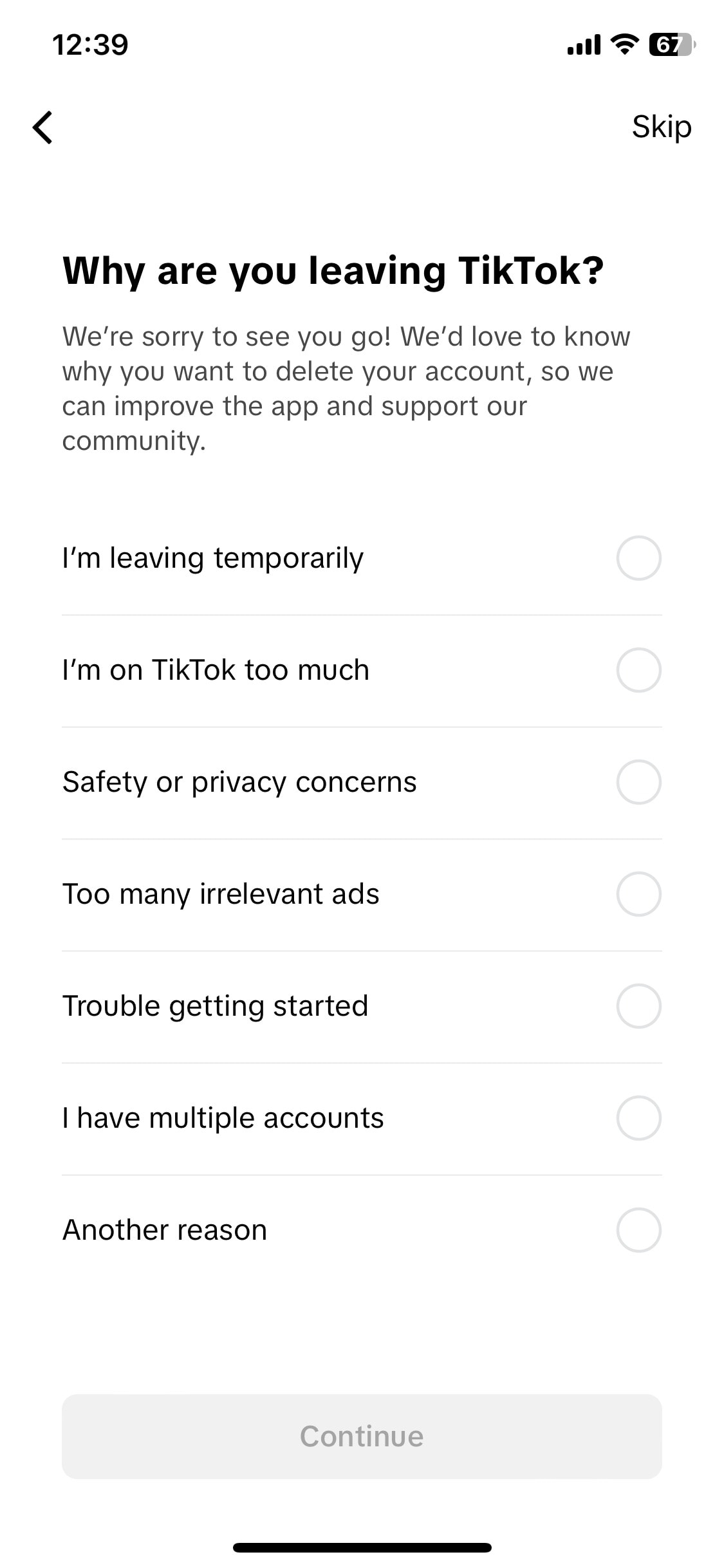 TikTok iOS screen 250