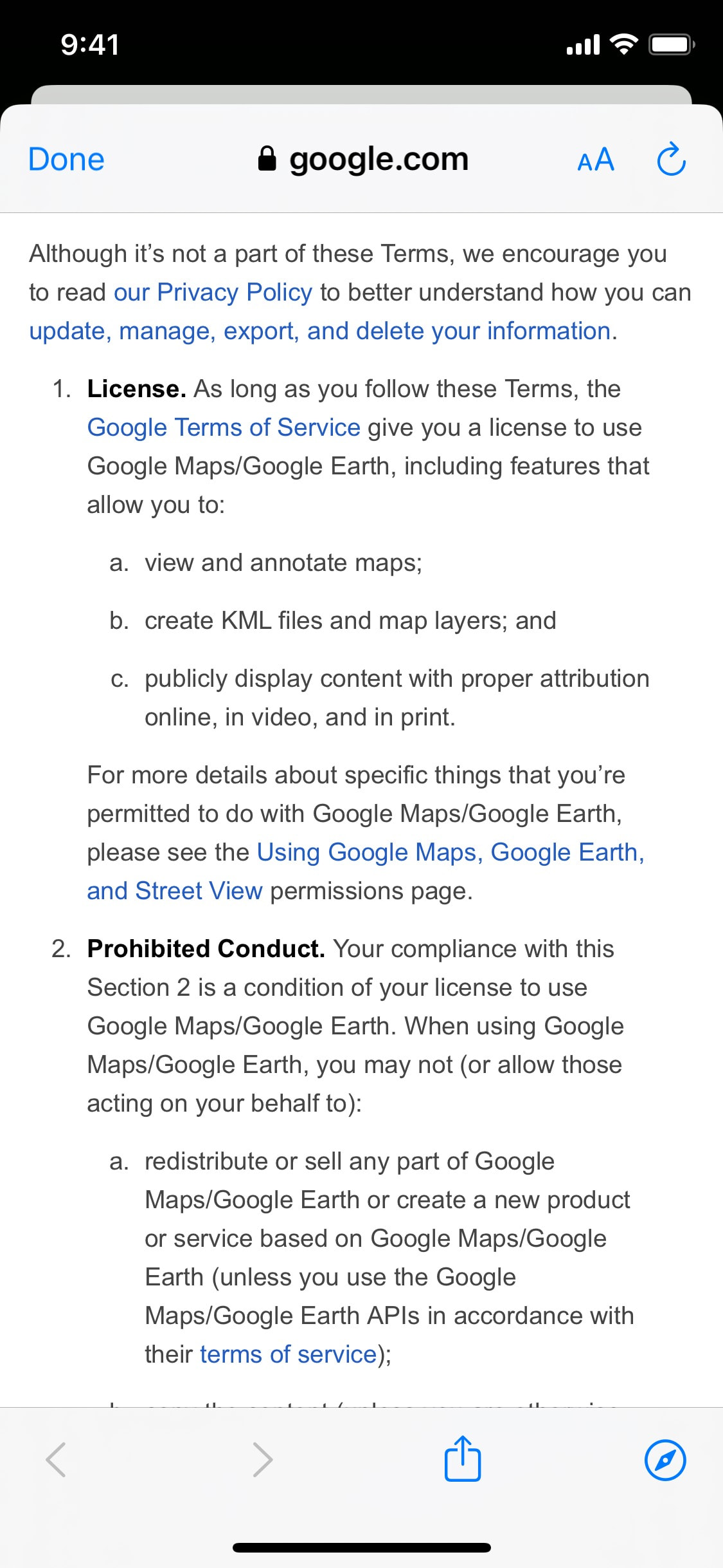 Google Maps iOS screen 125