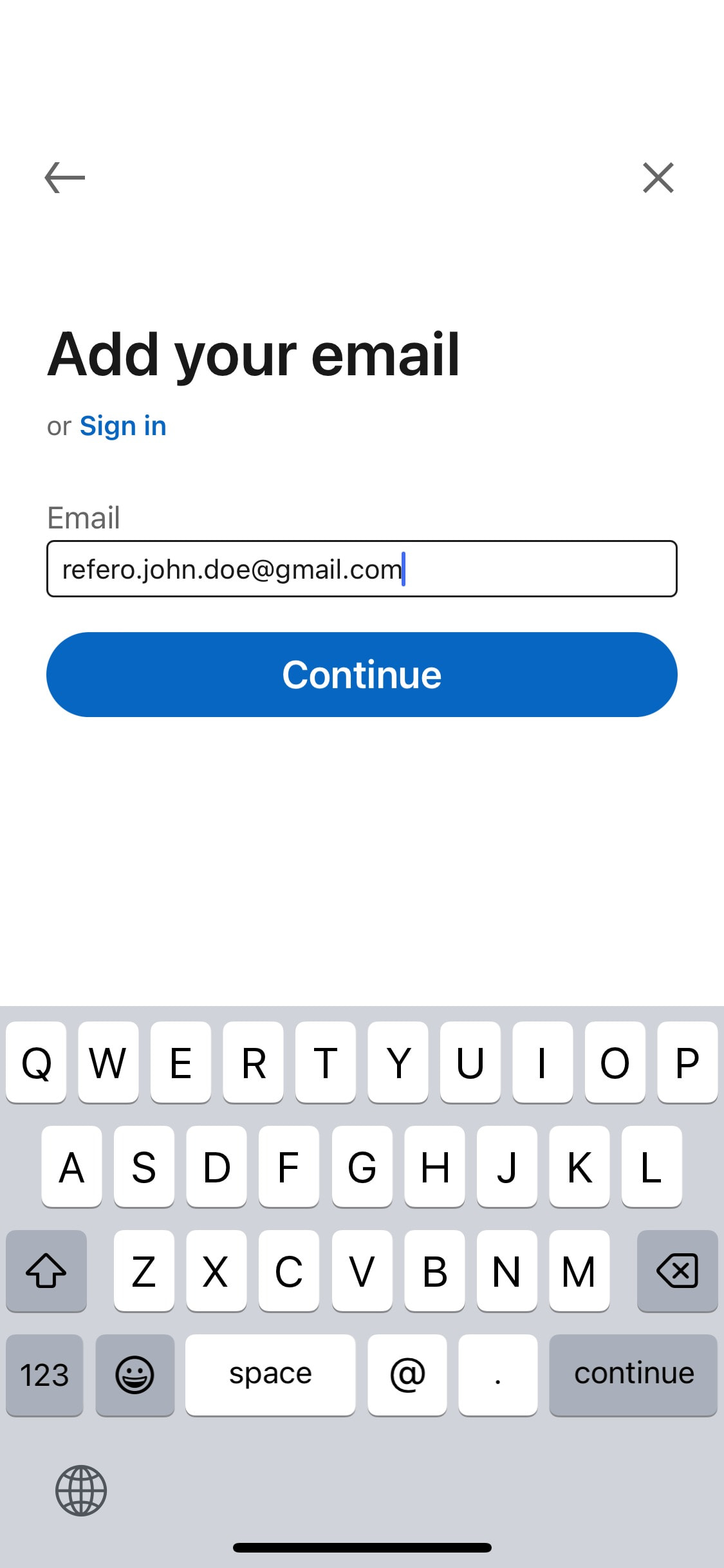 LinkedIn iOS screen 466