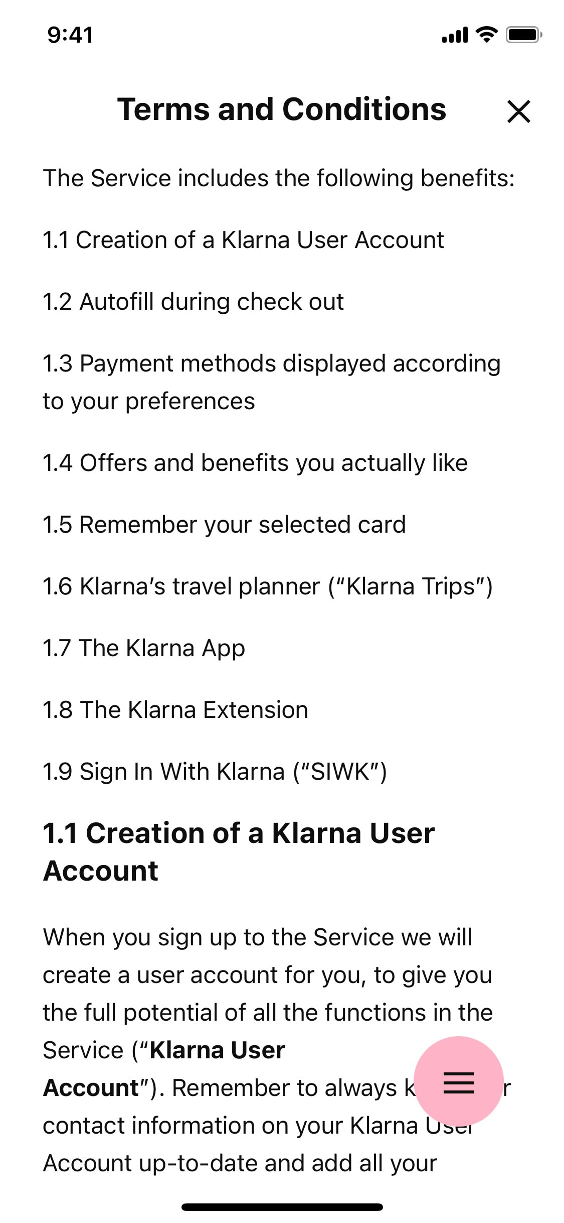 Klarna iOS screen 43