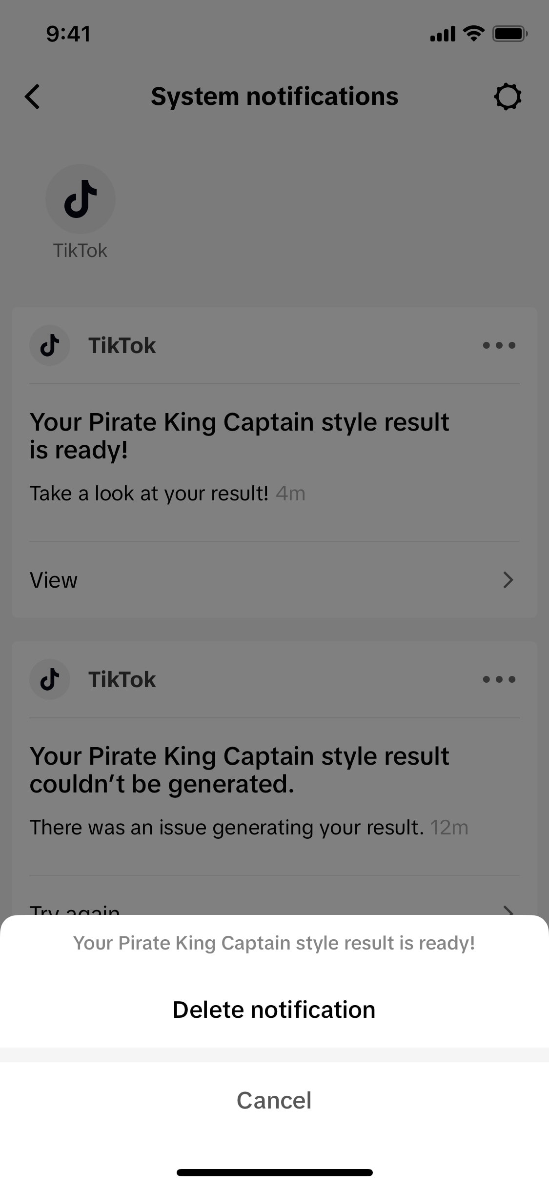 TikTok iOS screen 852