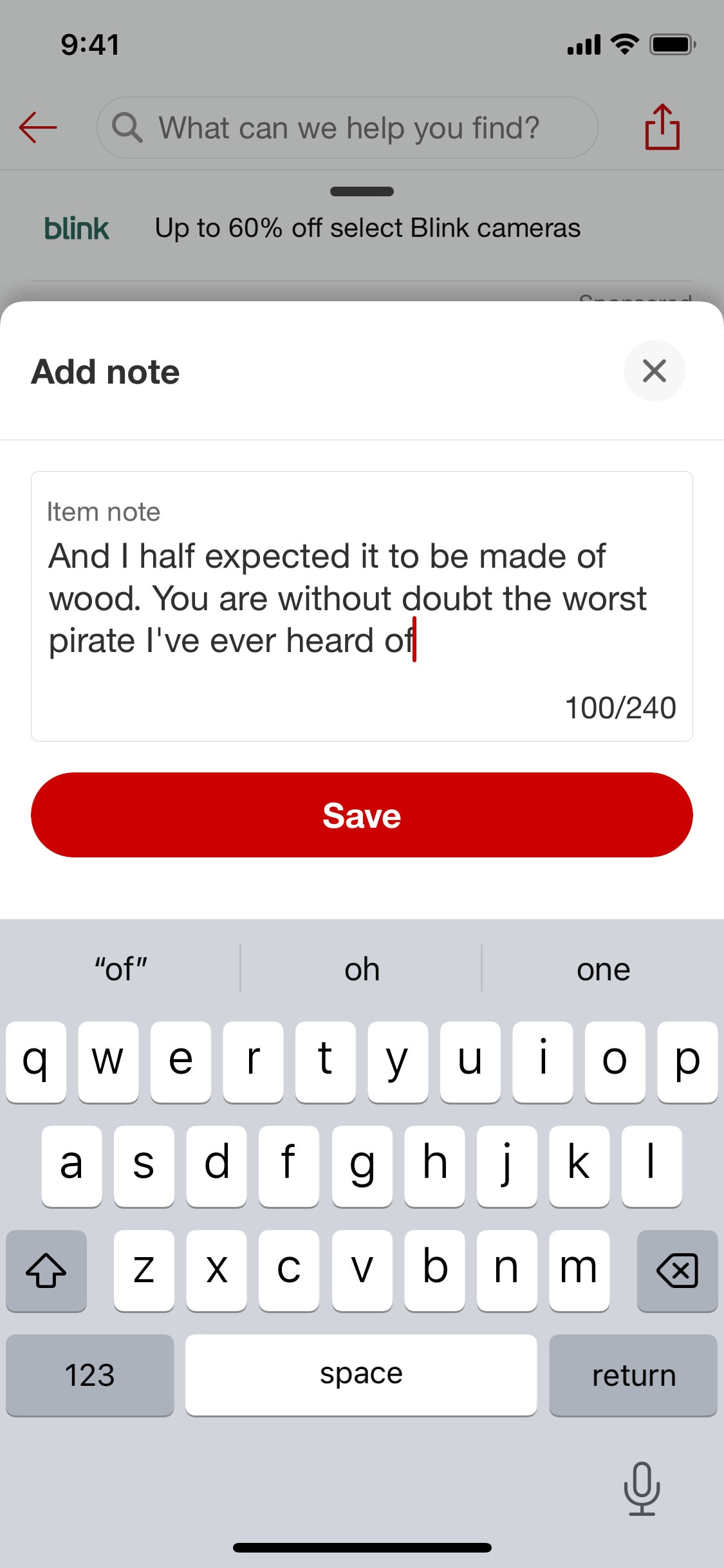 Target iOS screen 270