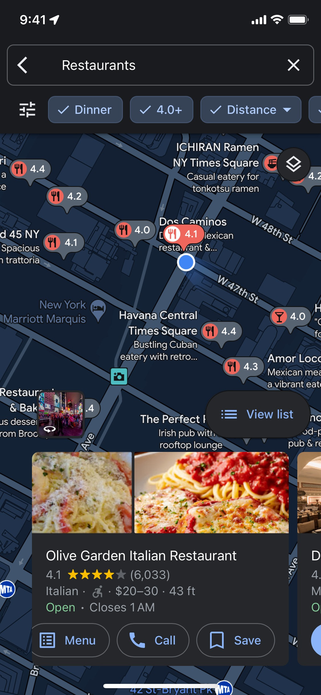 Google Maps iOS screen 401