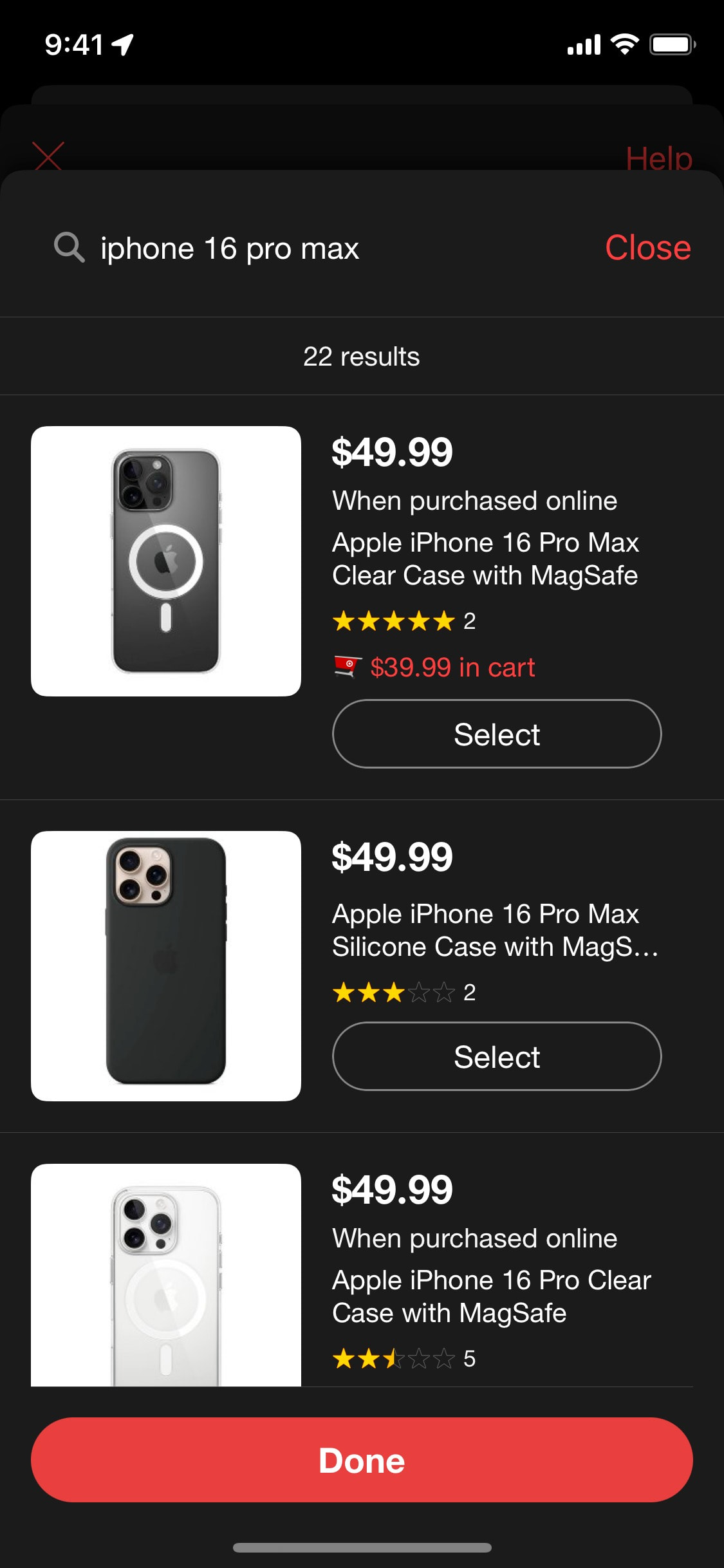 Target iOS screen 98