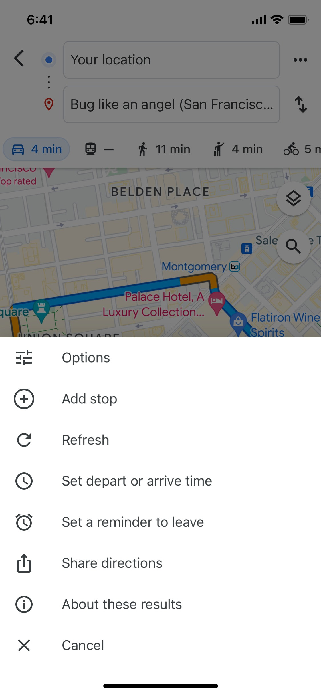 Google Maps iOS screen 172