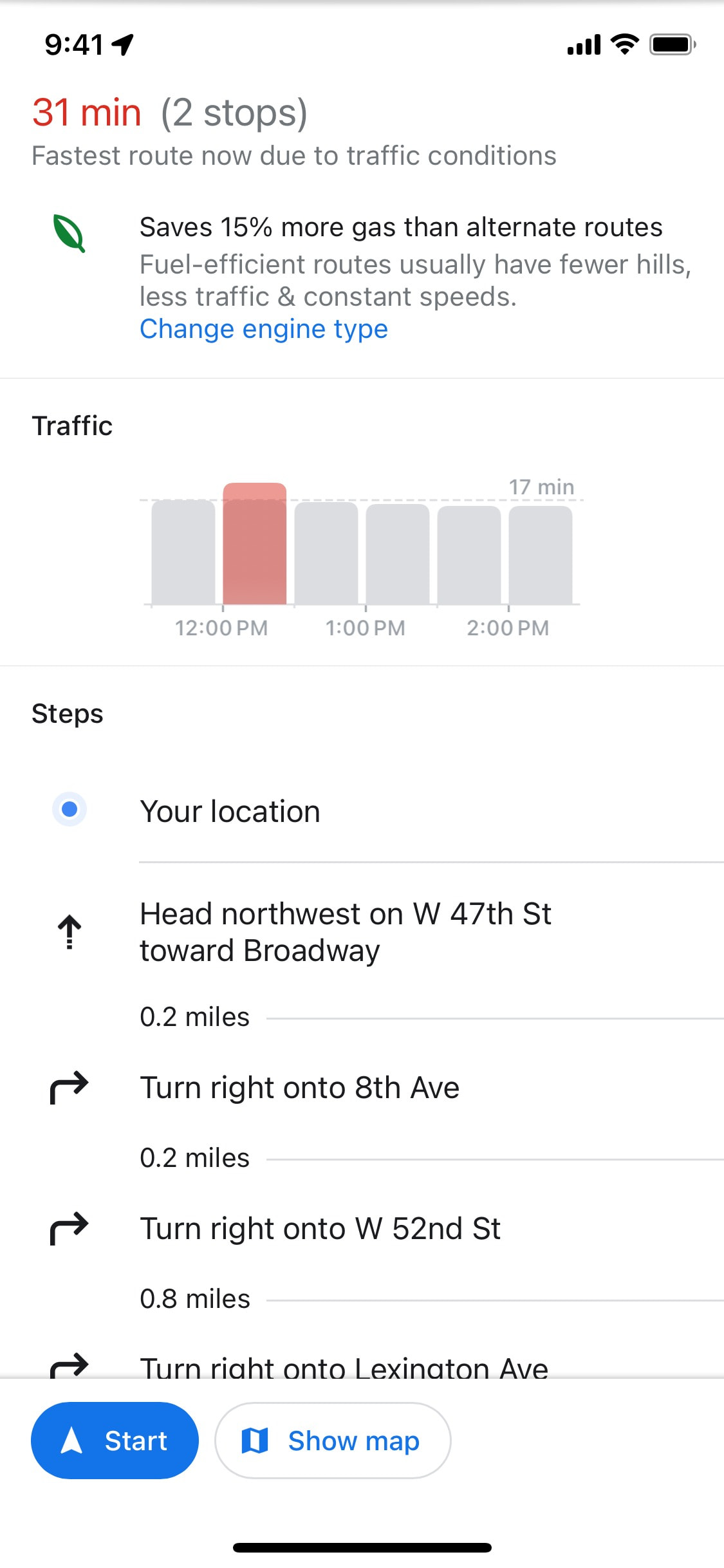 Google Maps iOS screen 413