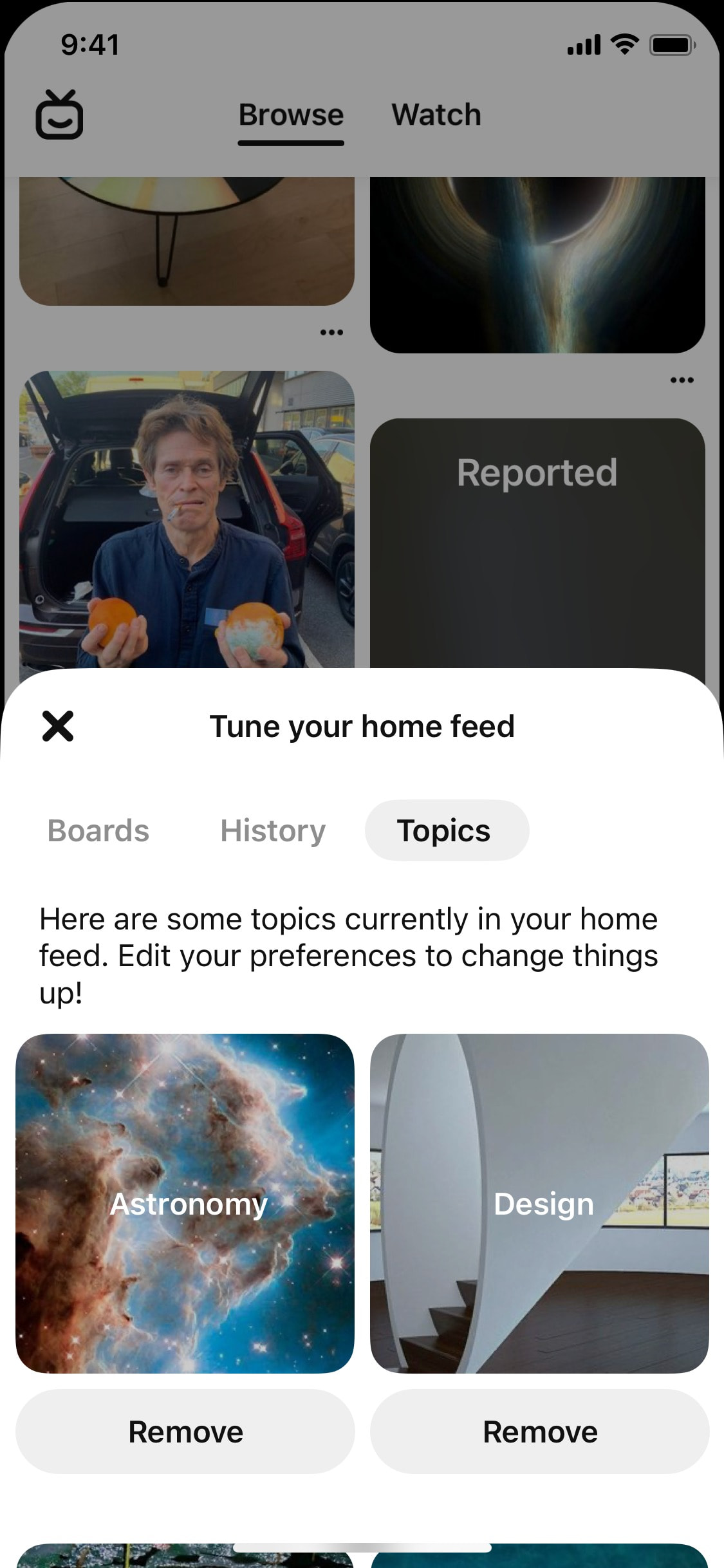 Pinterest iOS screen 137