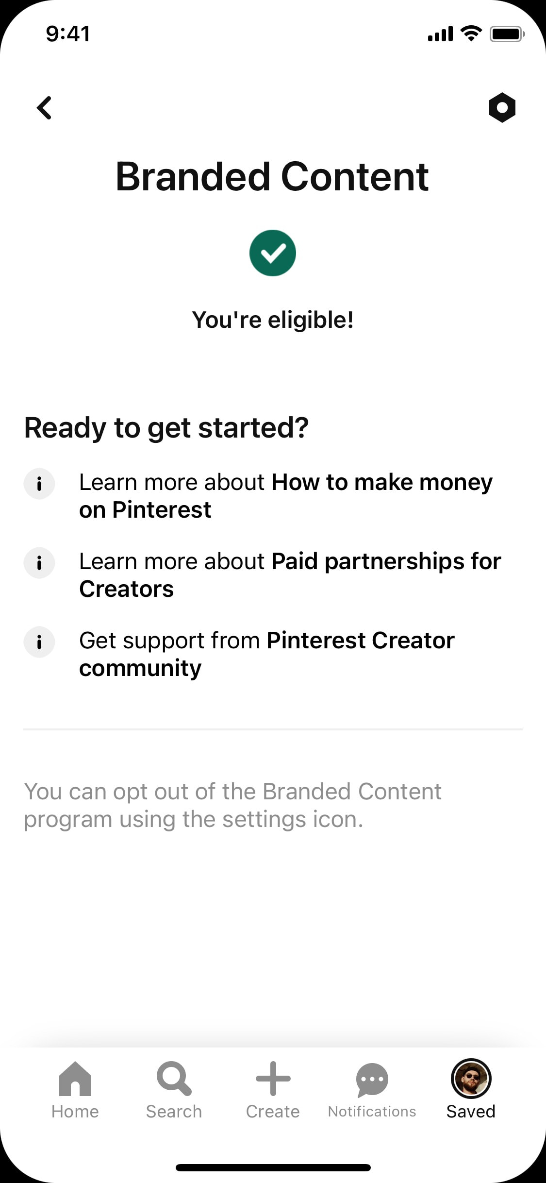 Pinterest iOS screen 317