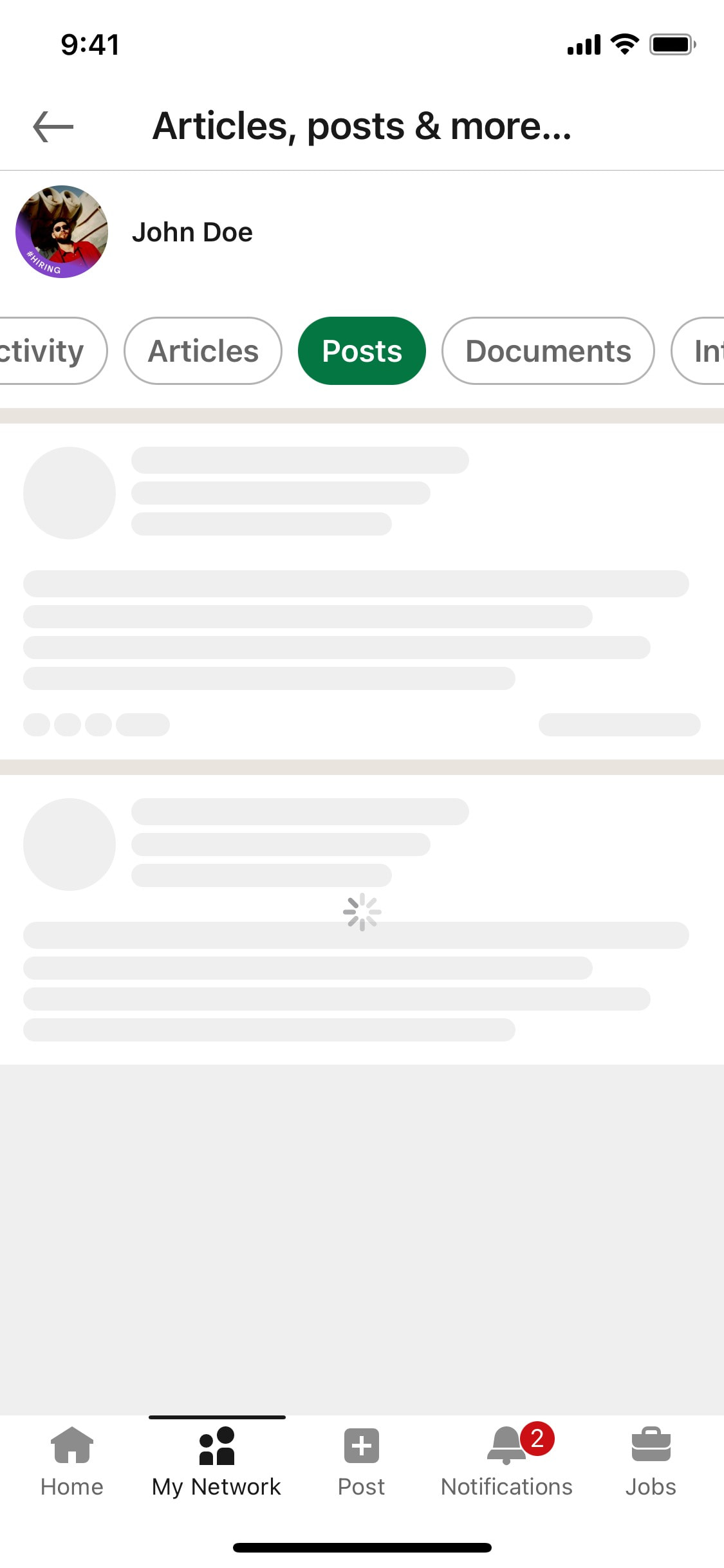 LinkedIn iOS screen 76