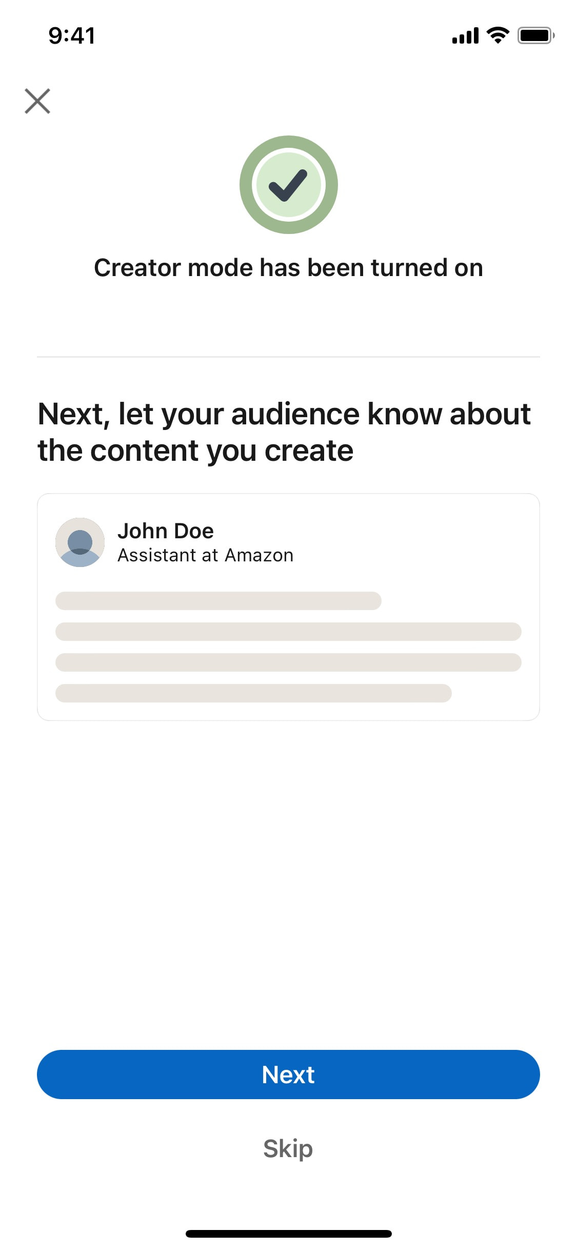 LinkedIn iOS screen 283
