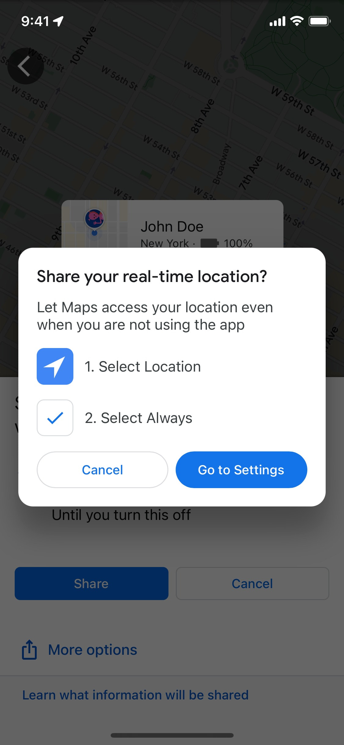 Google Maps iOS screen 330